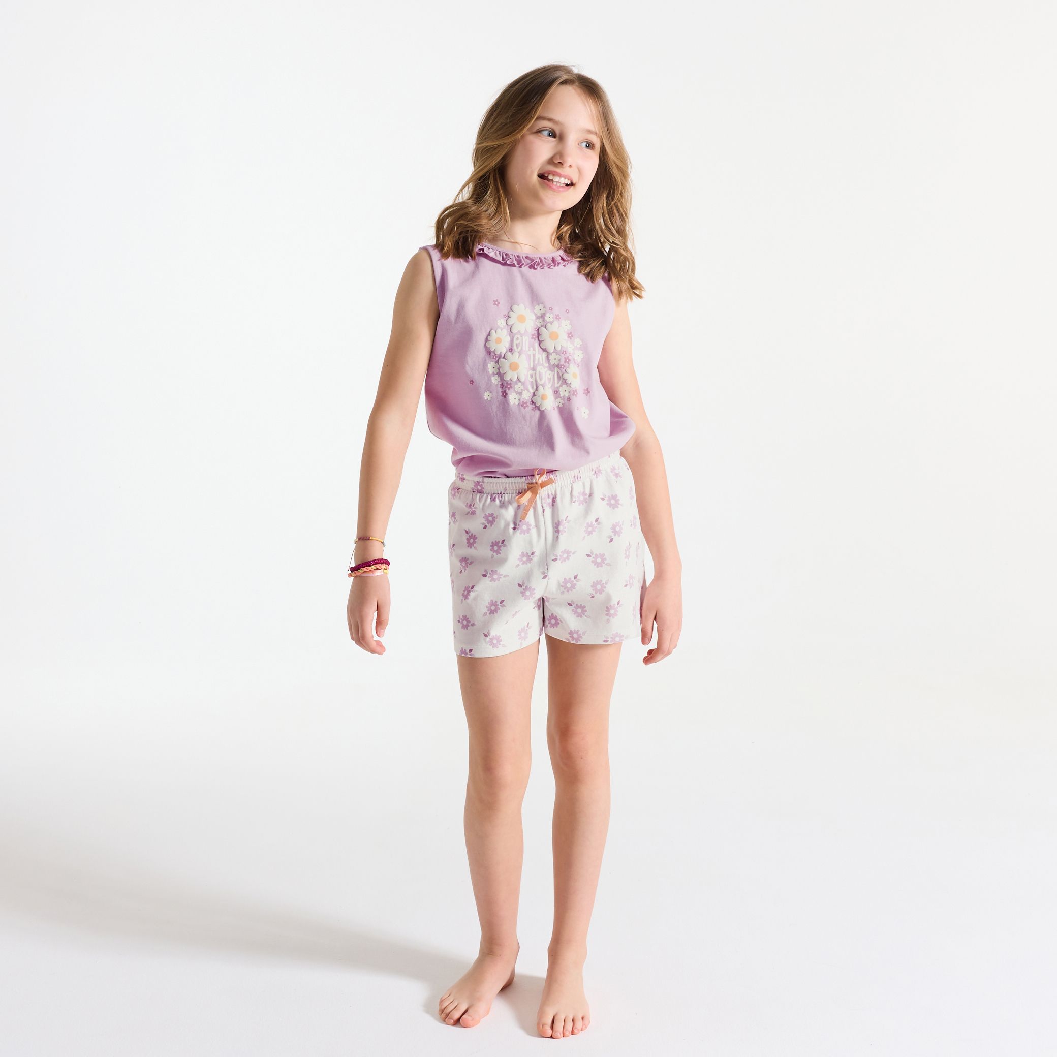 Quần short pijama hoa