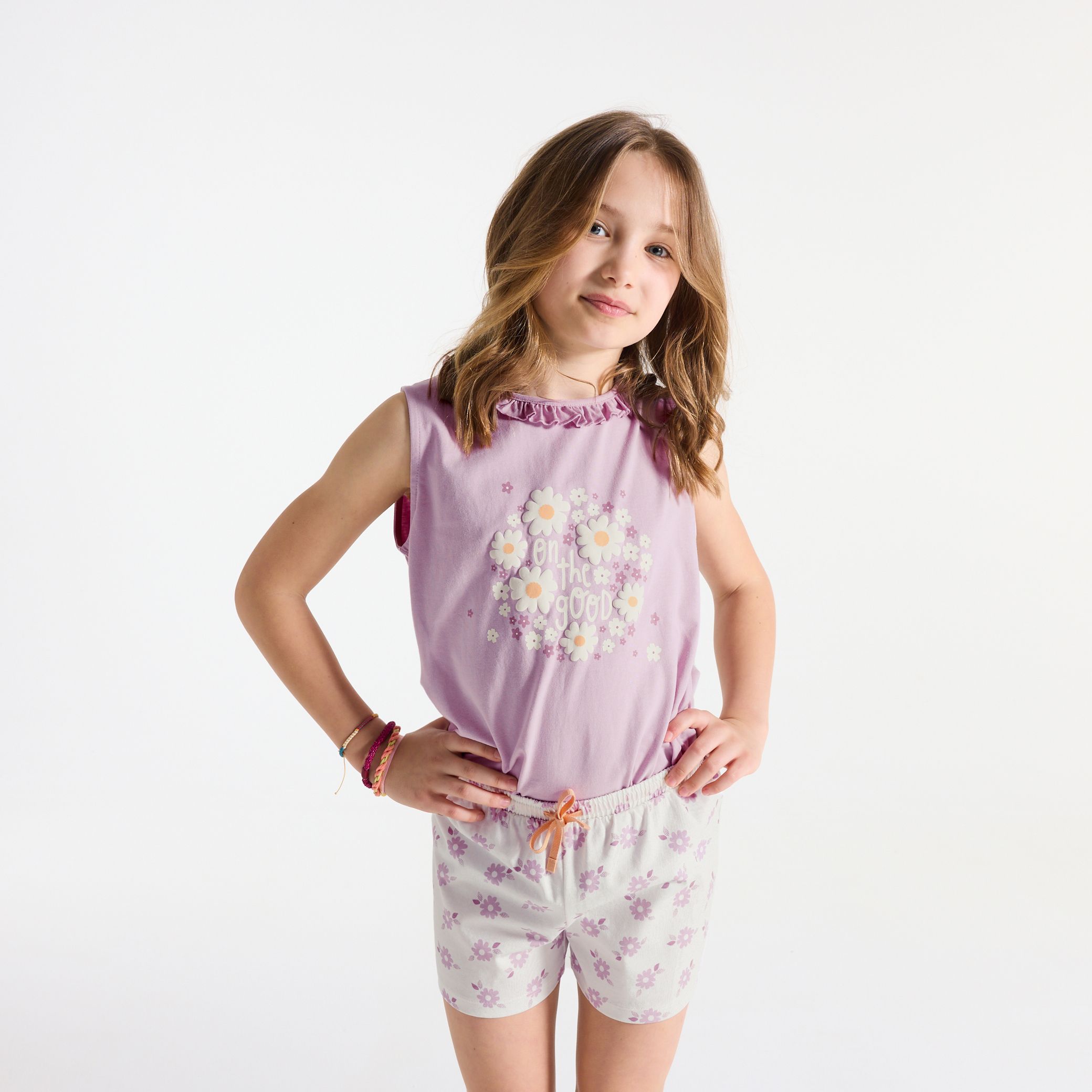 Quần short pijama hoa
