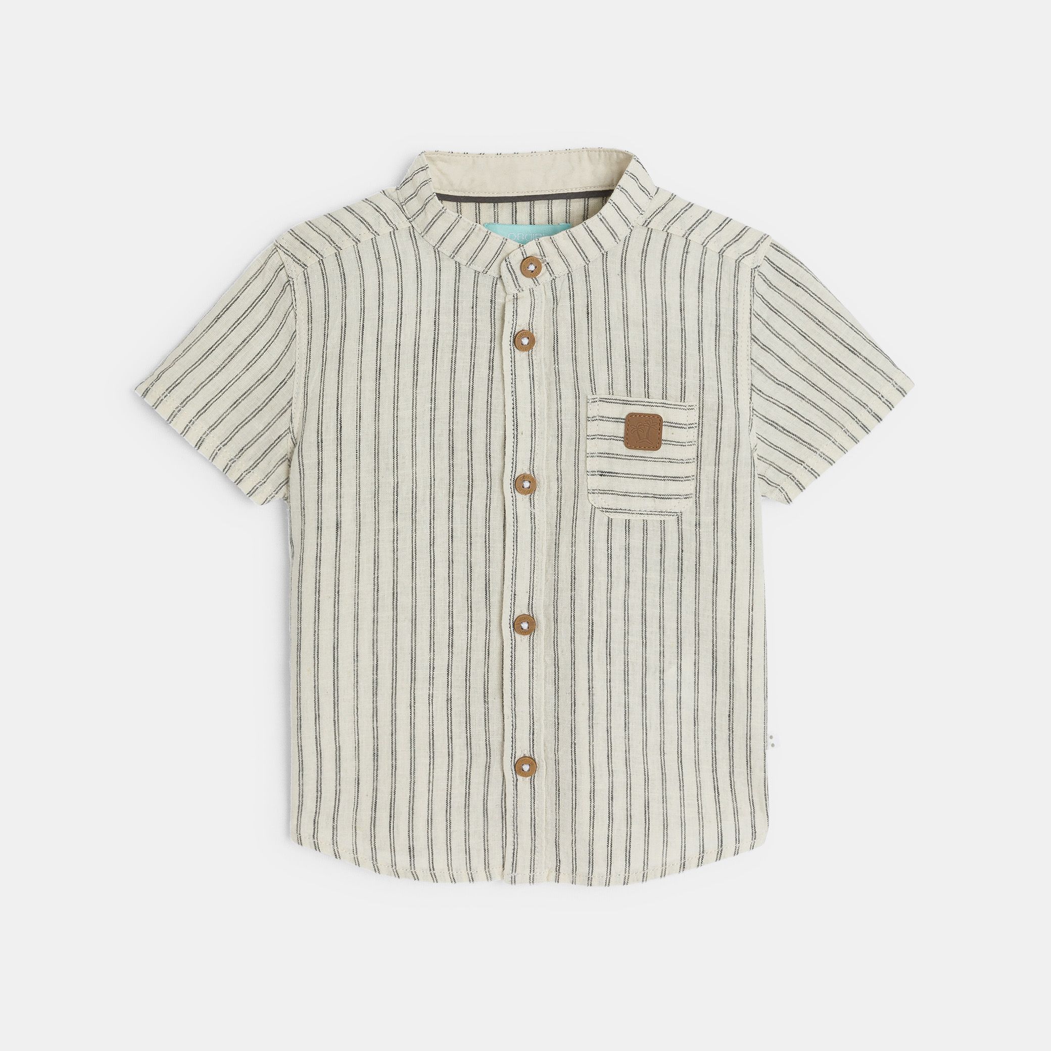 Áo sơ mi cotton và vải lanh sọc