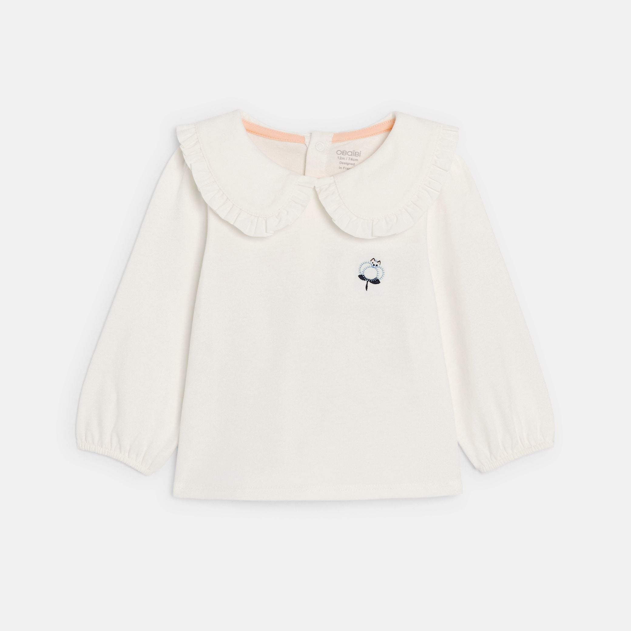 Áo blouse trắng cổ rộng