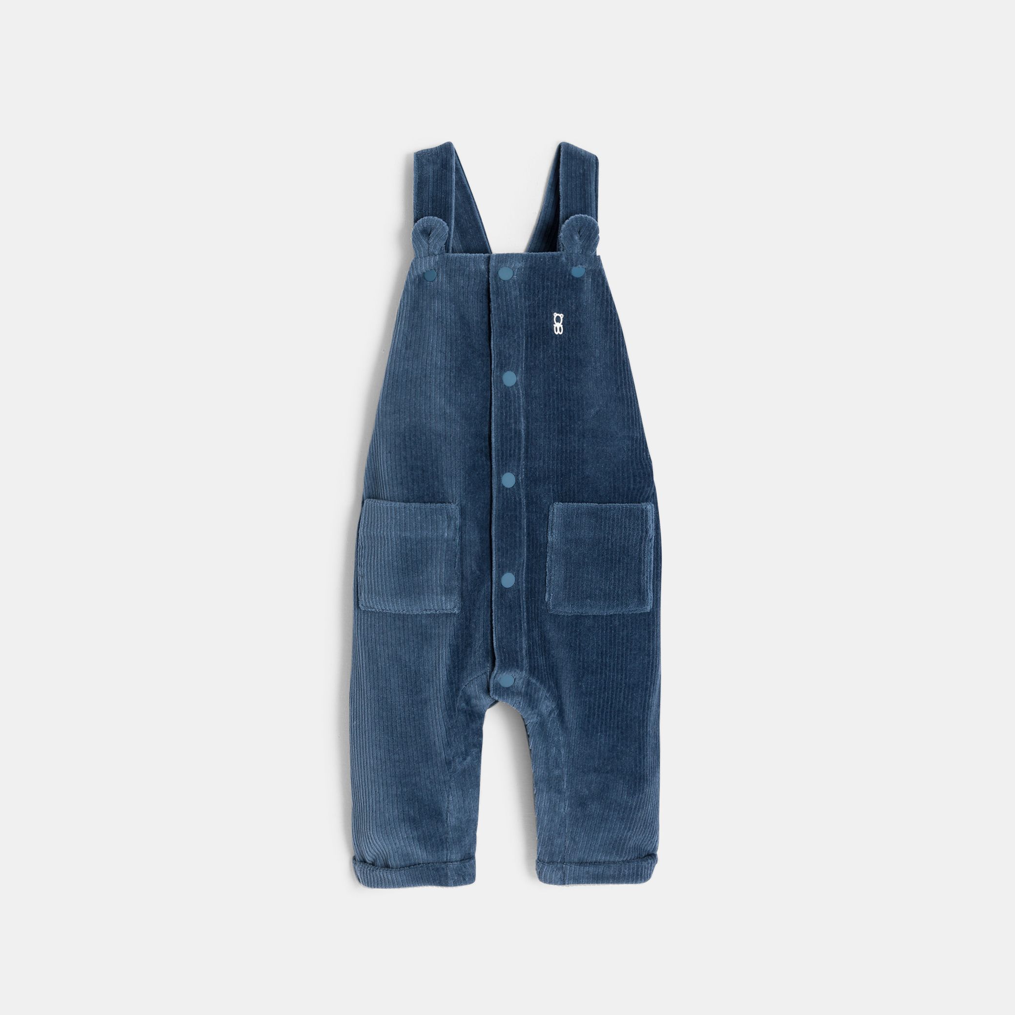 Bộ quần yếm dài nhung và bodysuit kẻ sọc cho bé trai