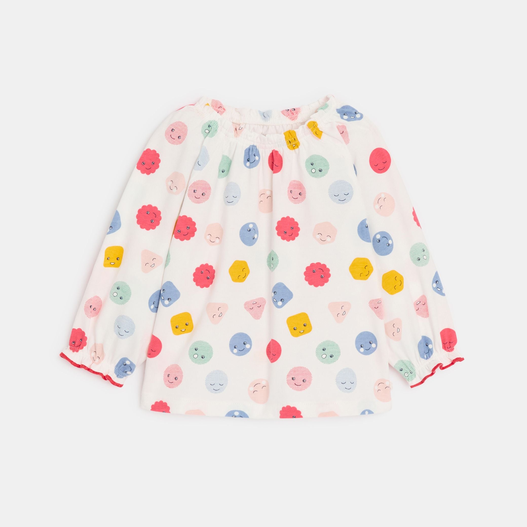 Áo blouse họa tiết hồng co giãn