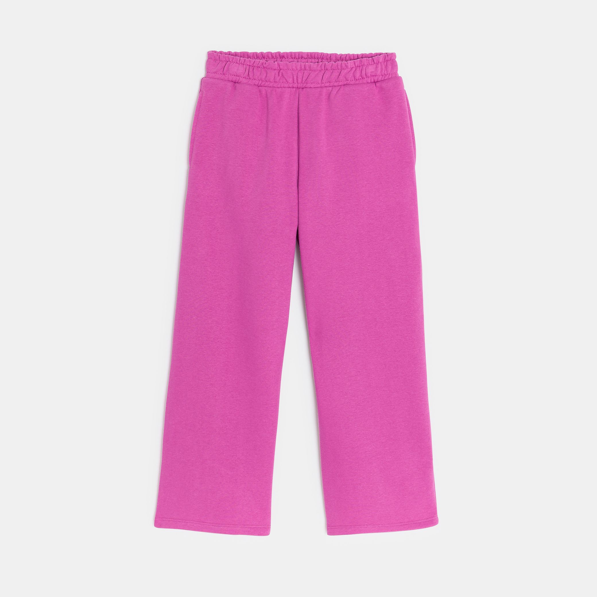 Quần jogger nỉ hồng trơn ống rộng