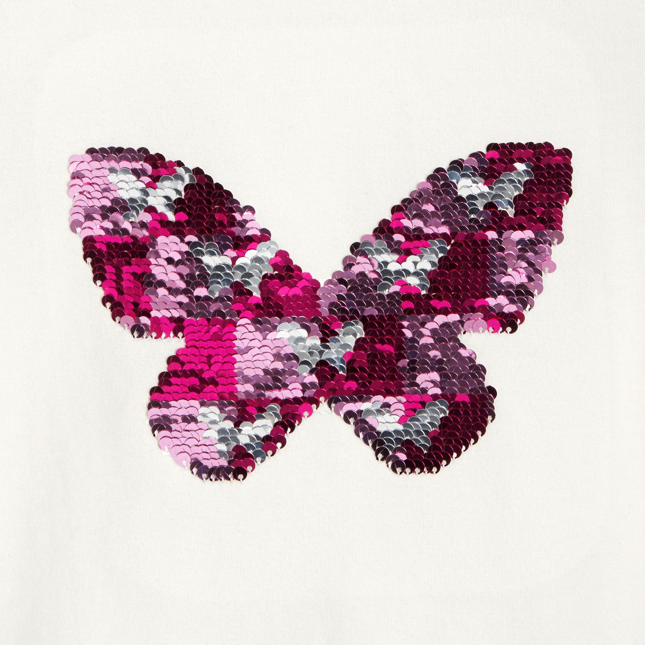 Áo thun hồng in sequin ma thuật