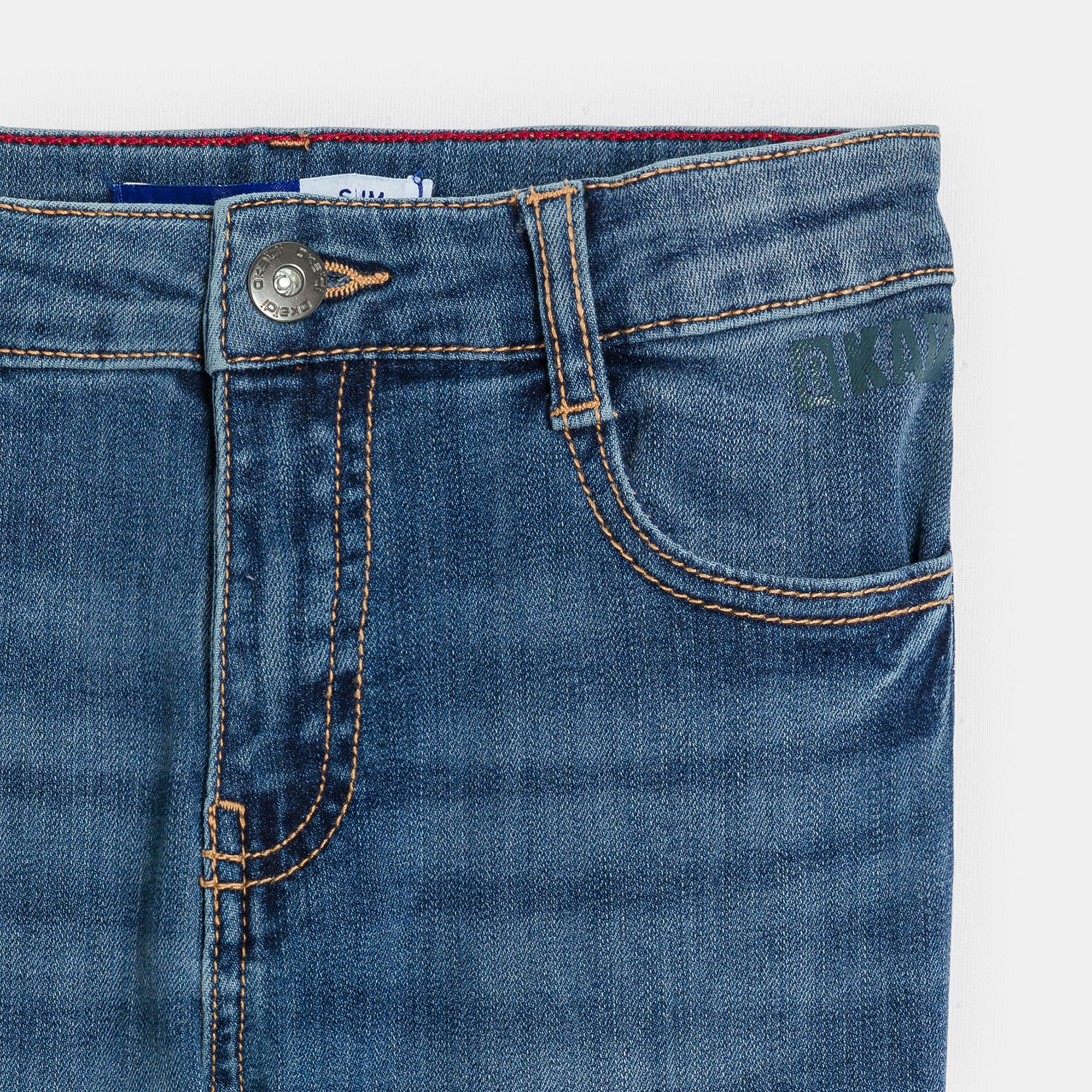 Quần jeans slim-fit wash sáng có lót trong