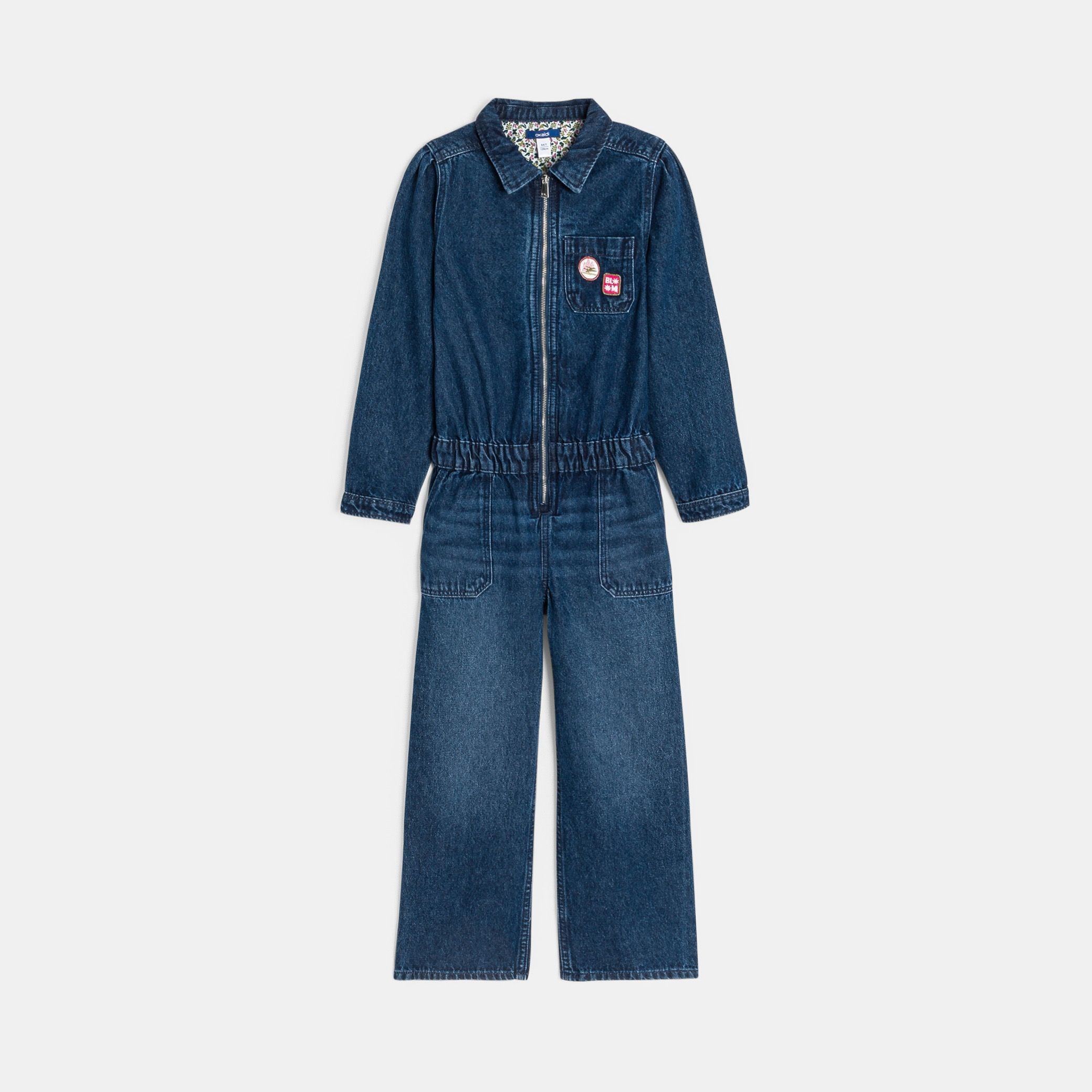 Jumpsuit dài denim cho bé gái