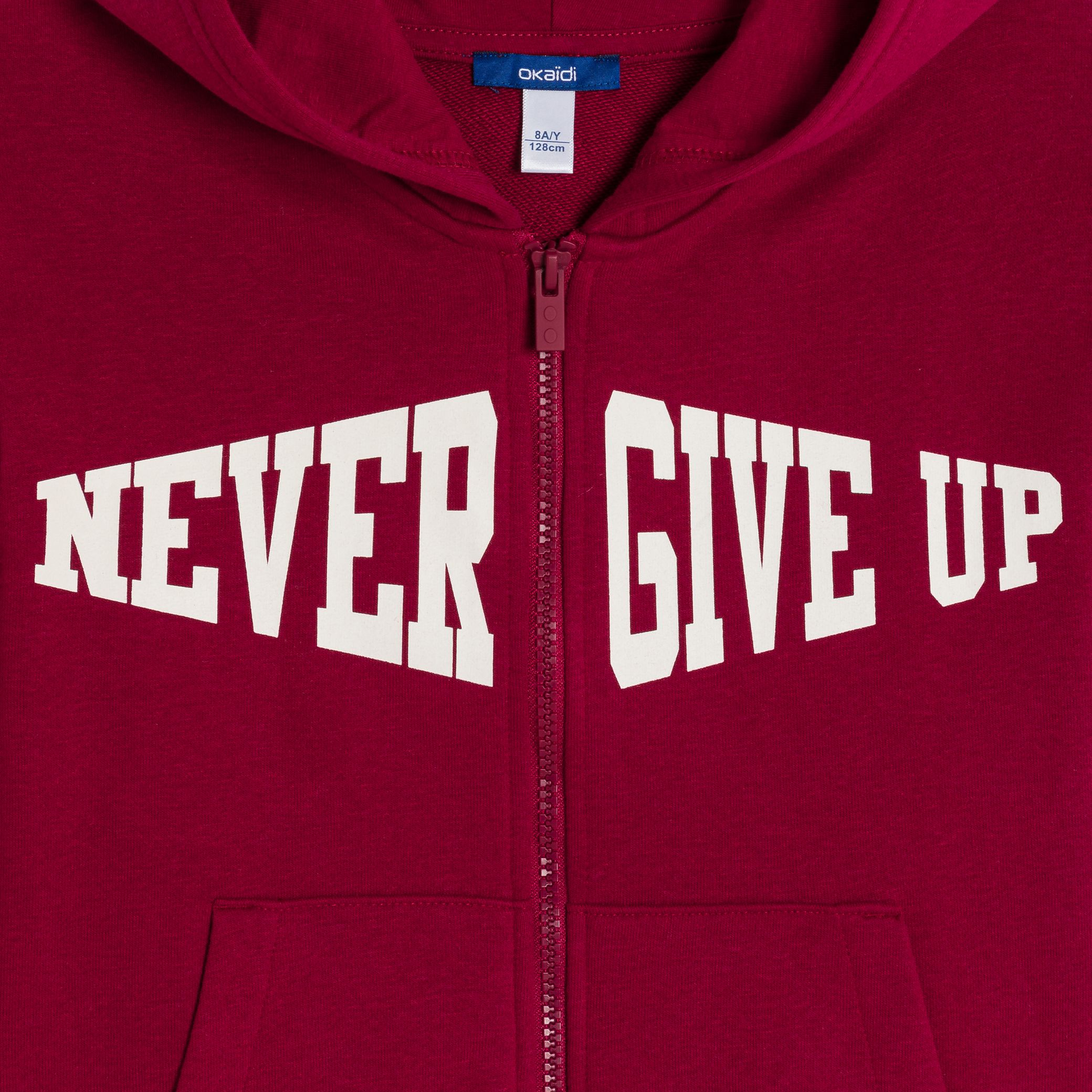 Áo hoodie đỏ in slogan