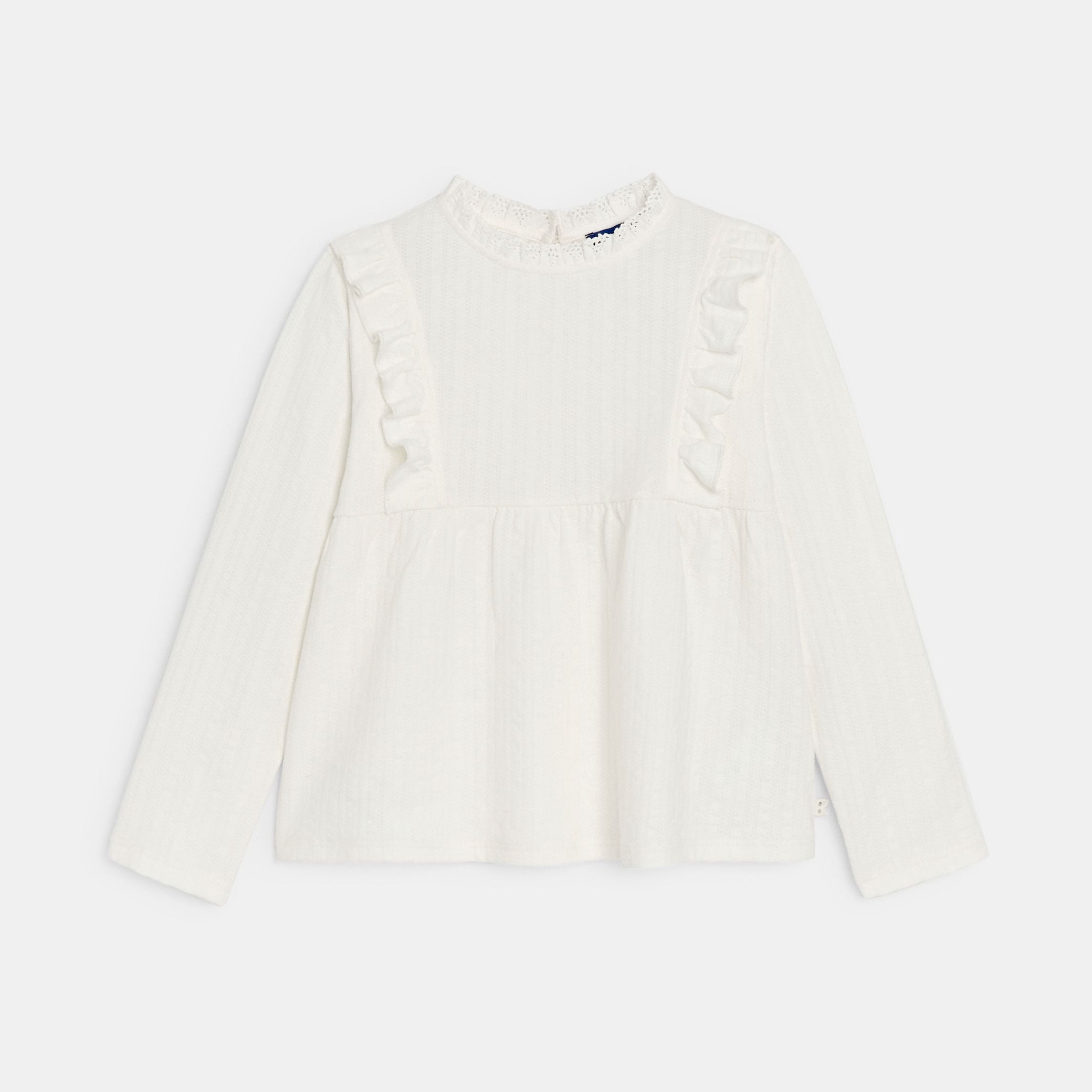 Áo blouse trắng bèo cổ điệu đà