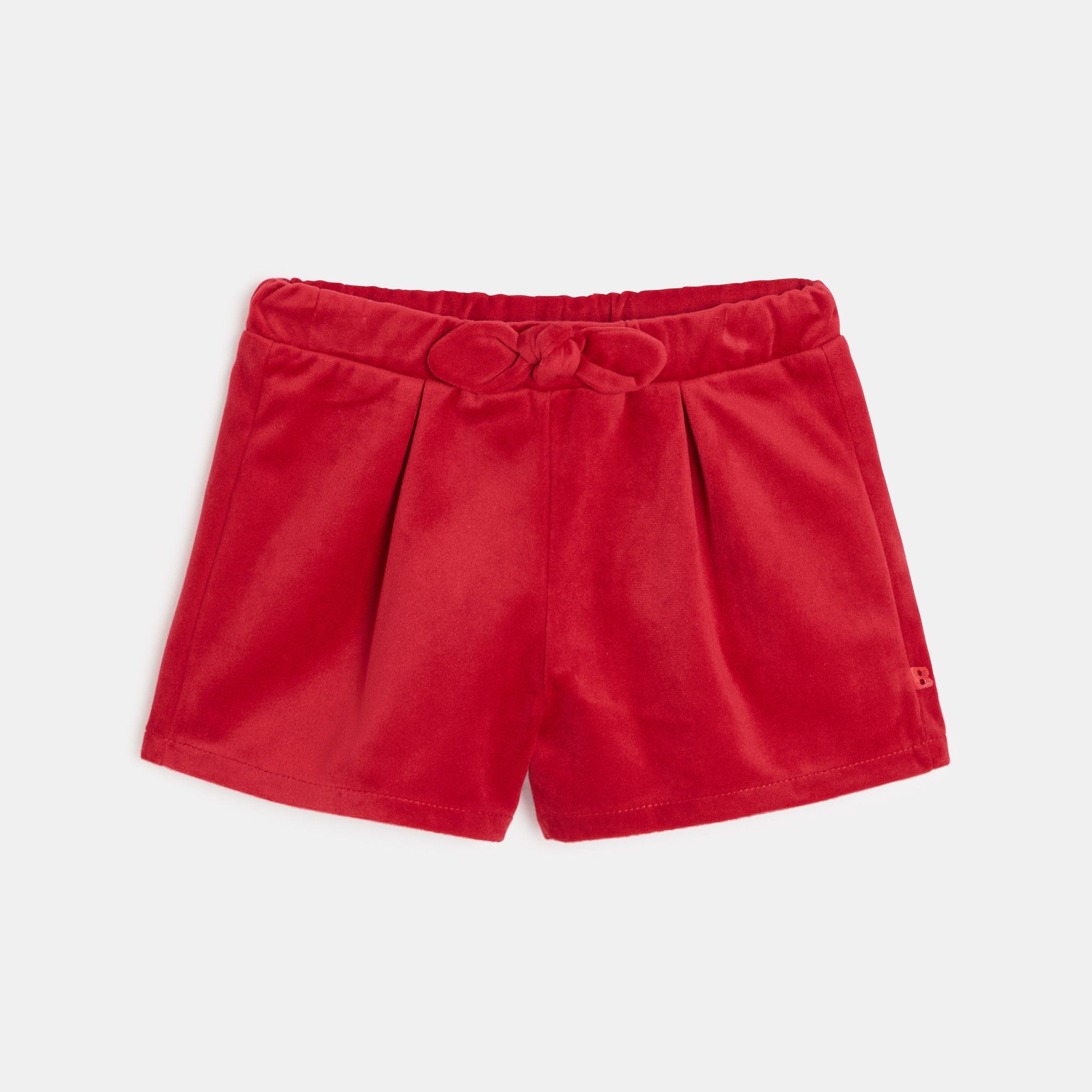 Quần short nhung xếp ly cho bé gái