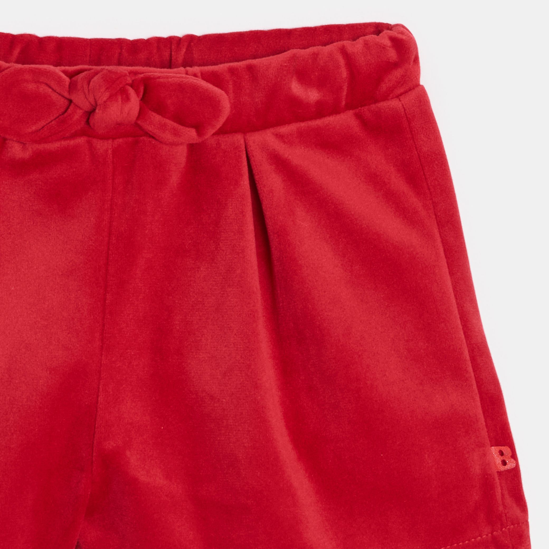 Quần short nhung xếp ly cho bé gái