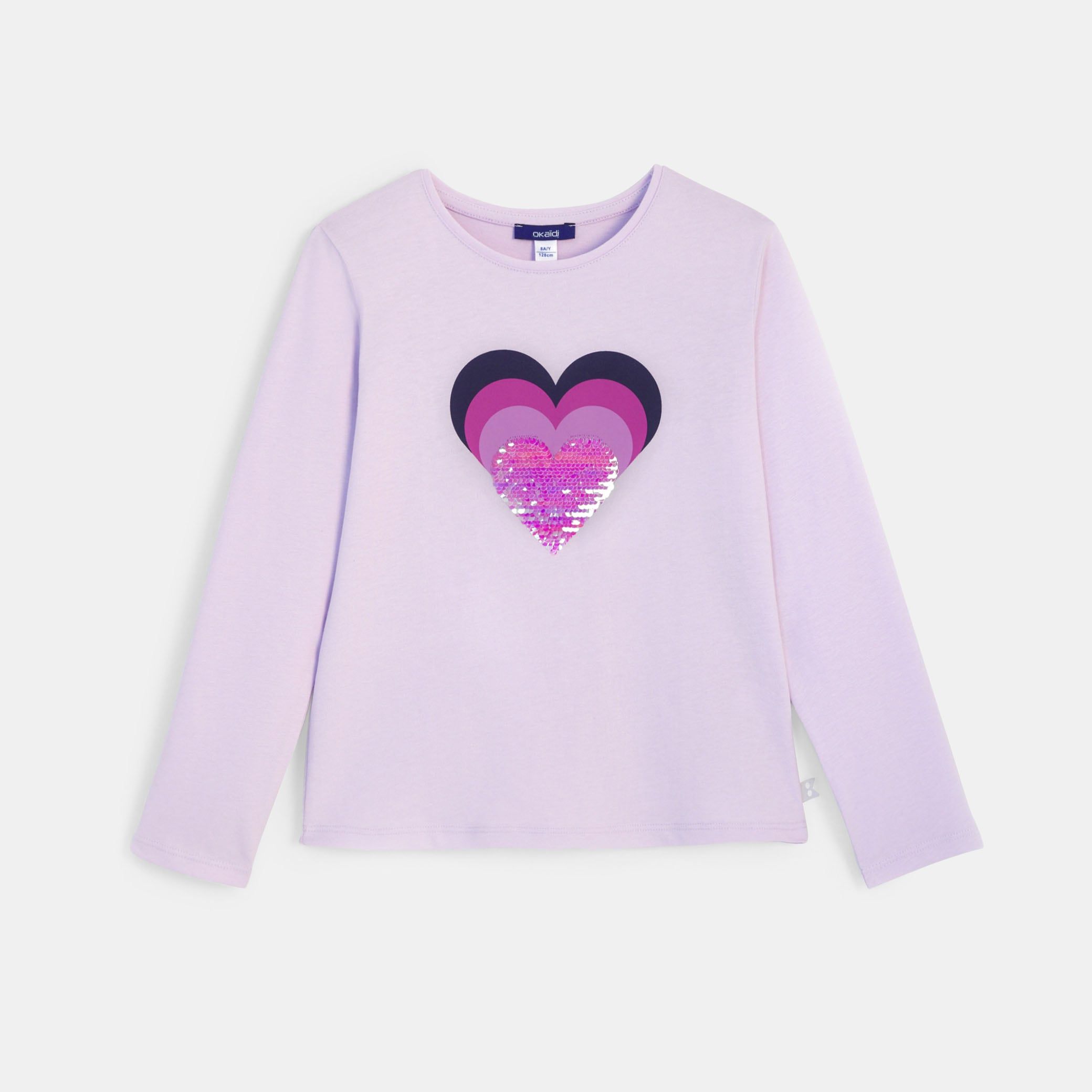 Áo thun dài tay ánh kim lấp lánh cho bé gái