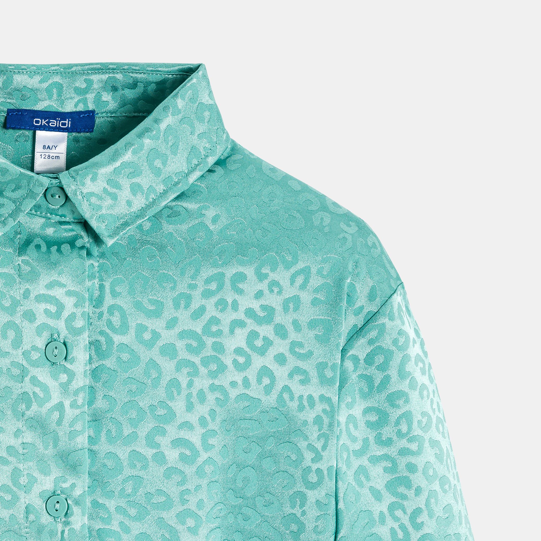 Áo blouse họa tiết da báo cho bé gái