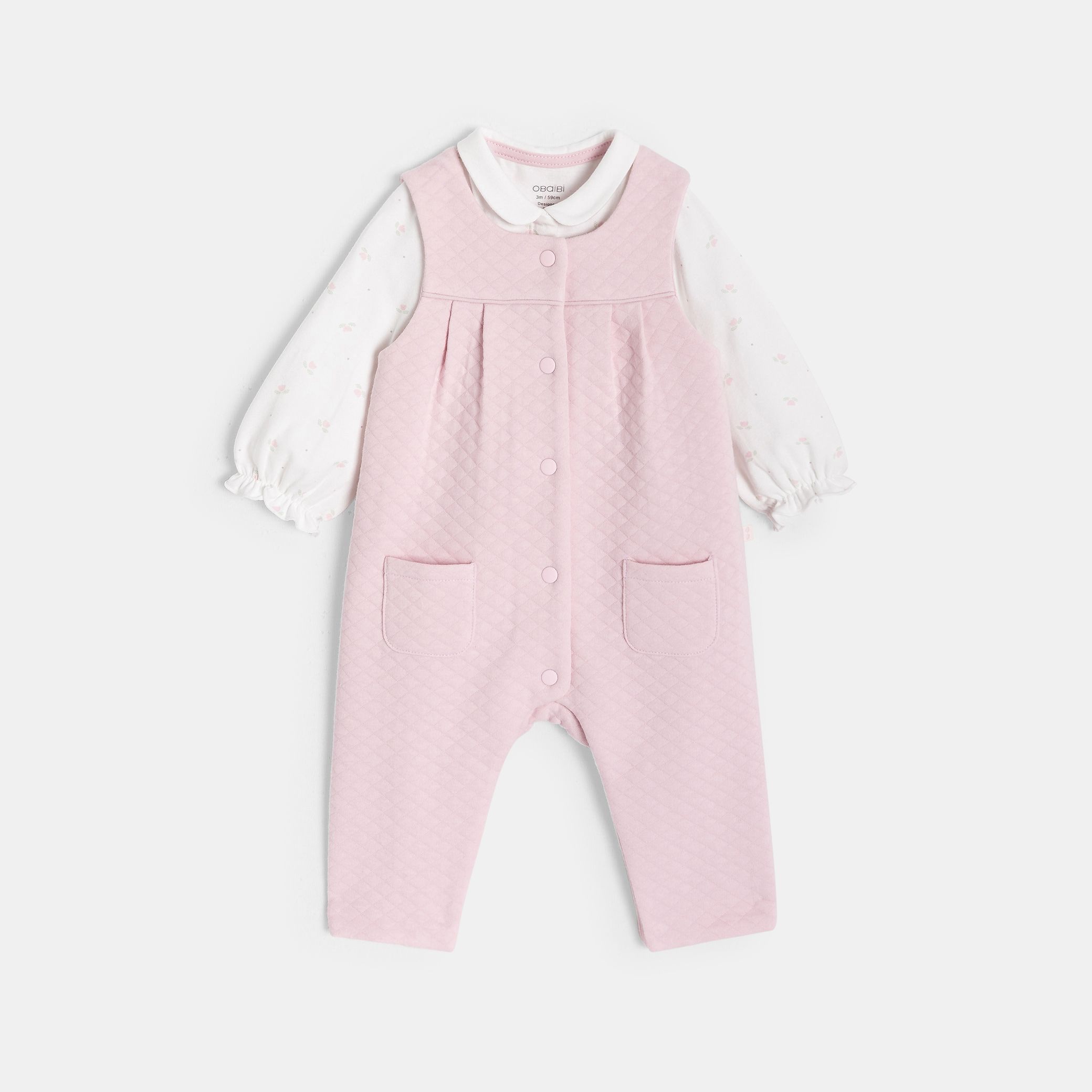 Bộ yếm kèm body in họa tiết cho bé gái
