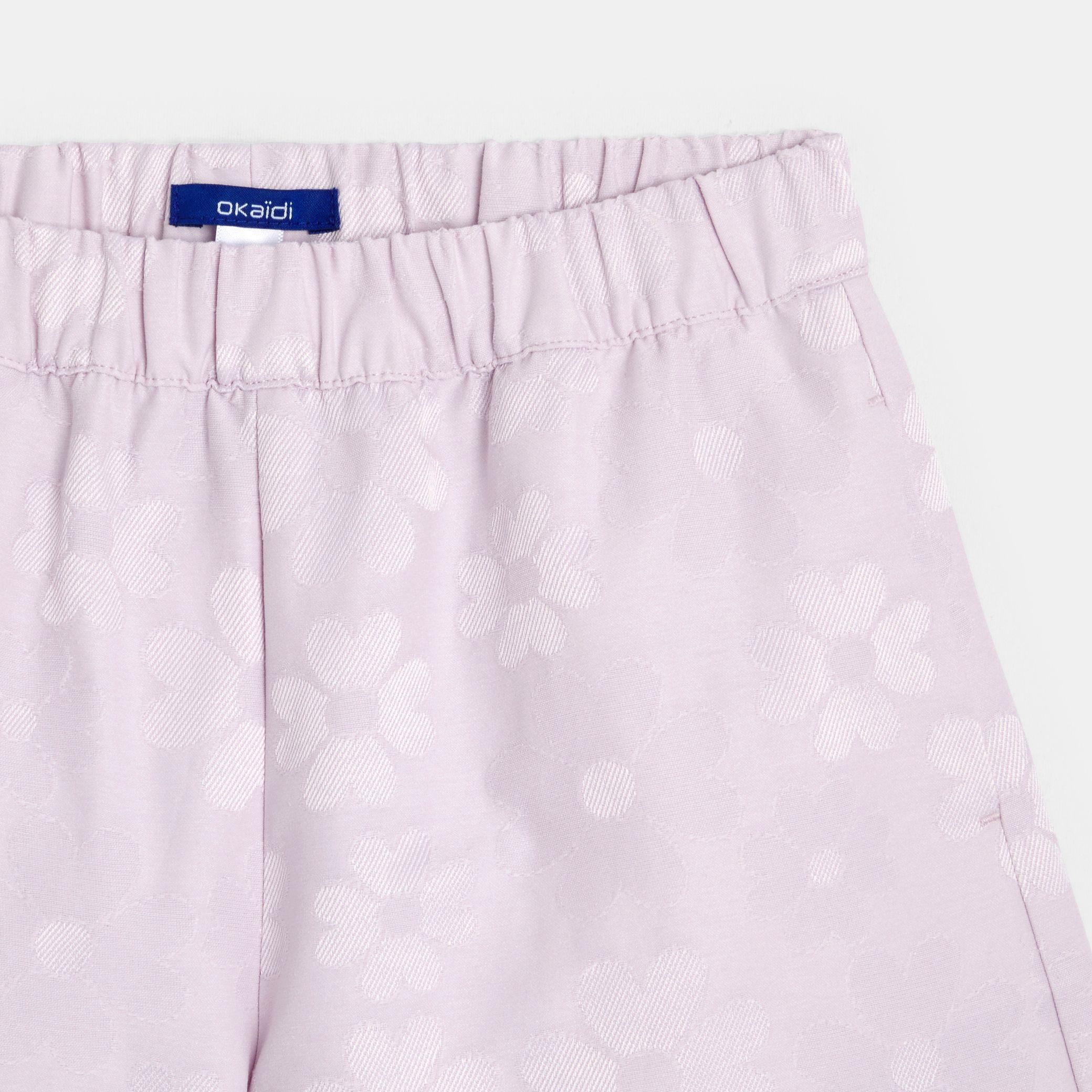Quần ống rộng jacquard họa tiết cho bé gái