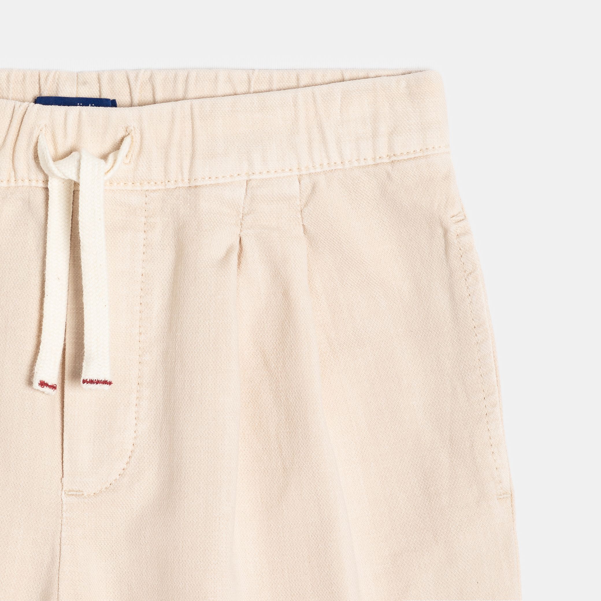 Quần bermuda cotton xếp ly cho bé trai