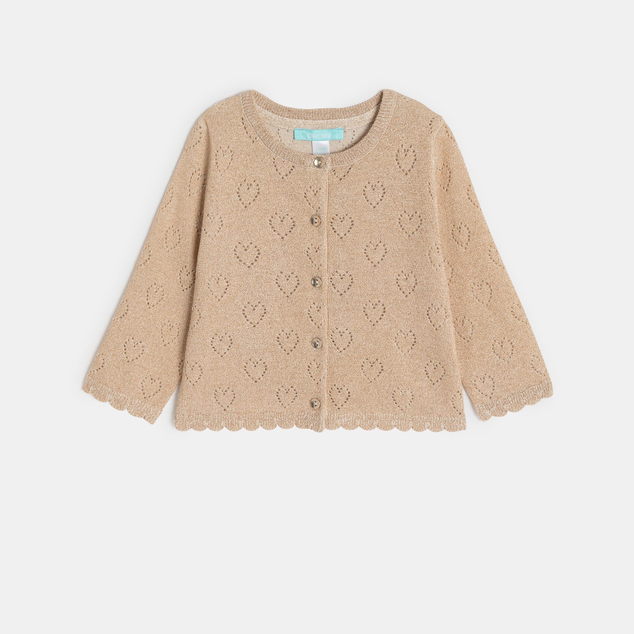 Áo khoác cardigan dệt kim cài cúc cho bé gái