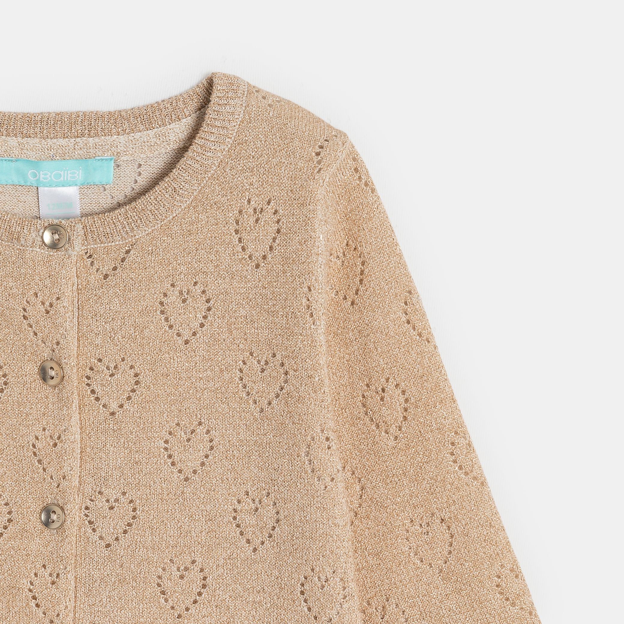 Áo khoác cardigan dệt kim cài cúc cho bé gái