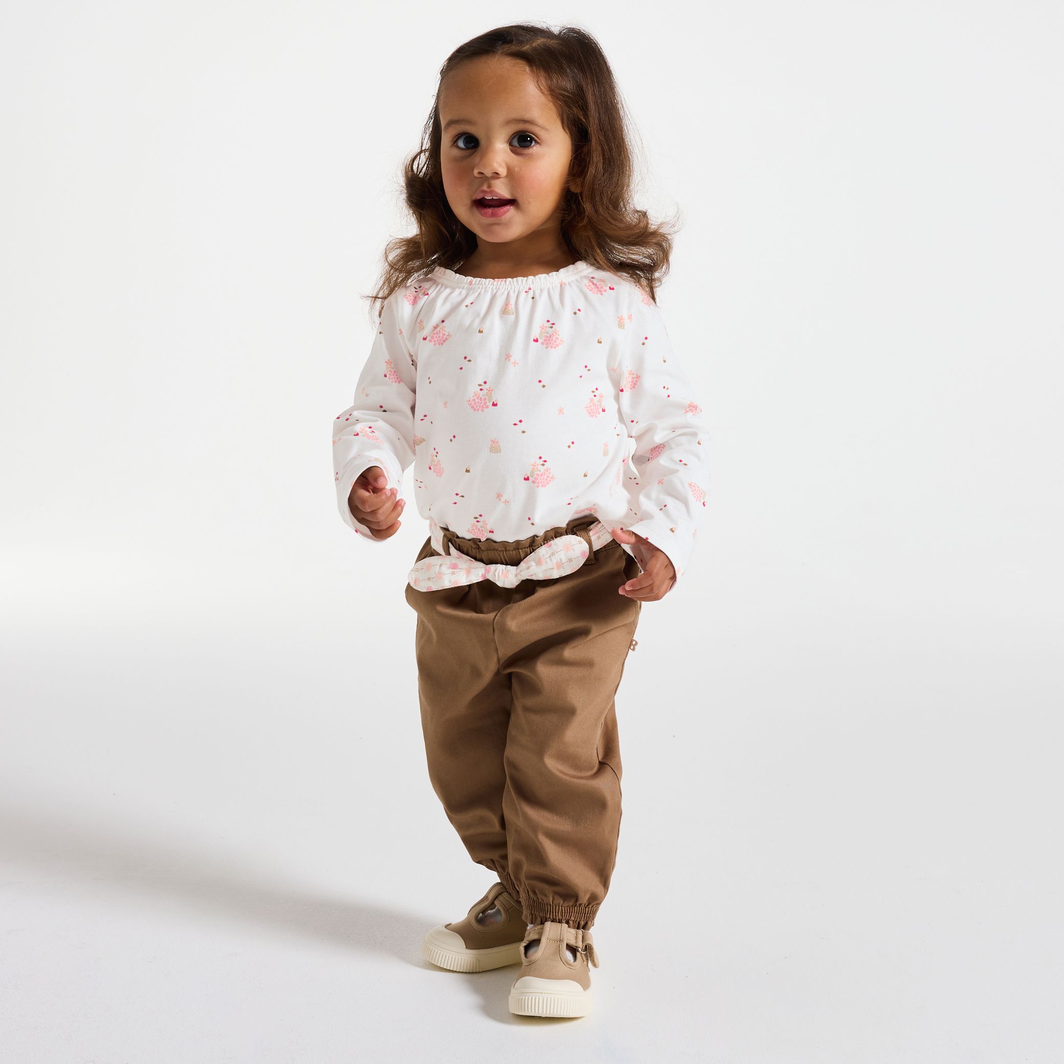 Áo tunic tay dài họa tiết ngôi sao cho bé gái