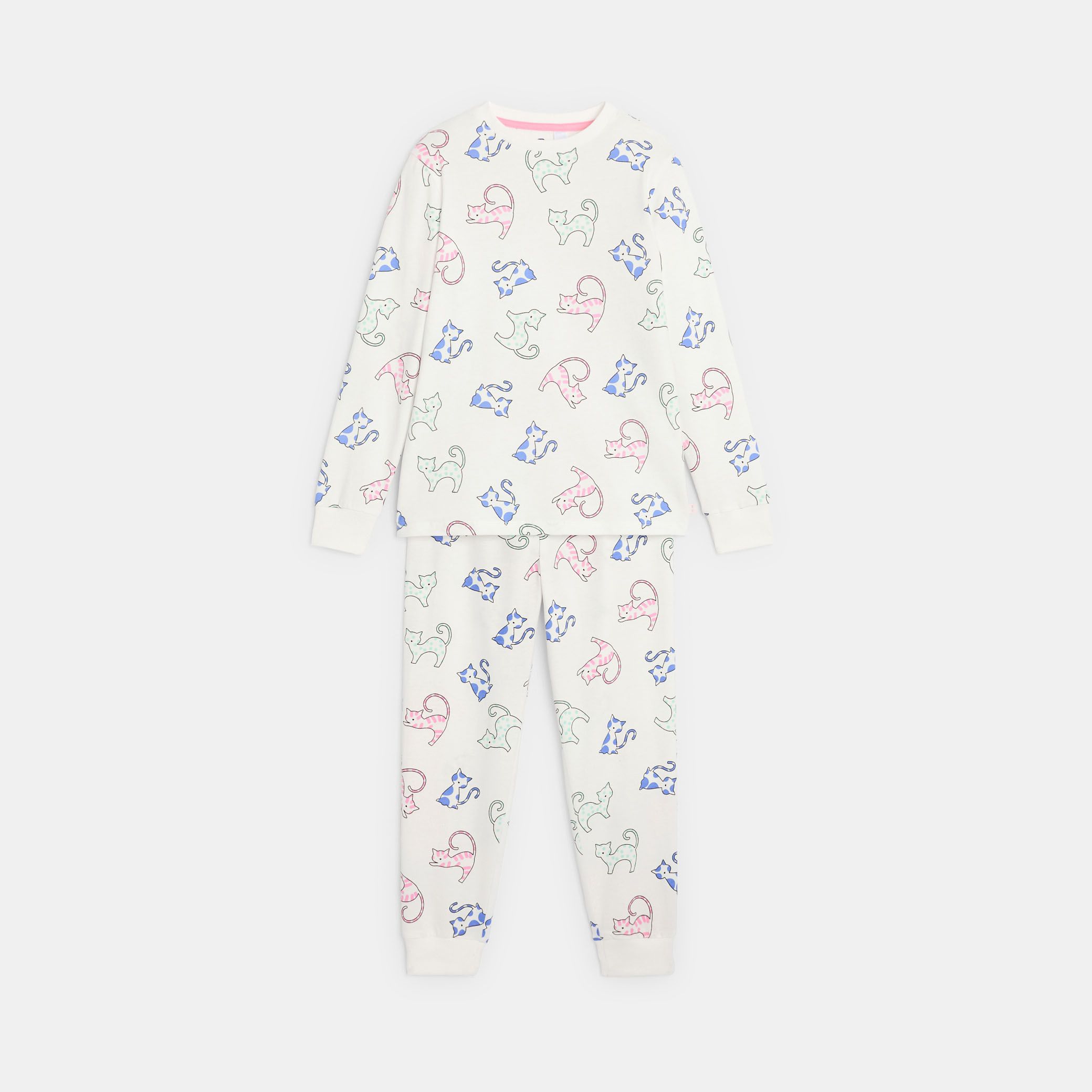 Pyjama họa tiết mèo cho bé gái