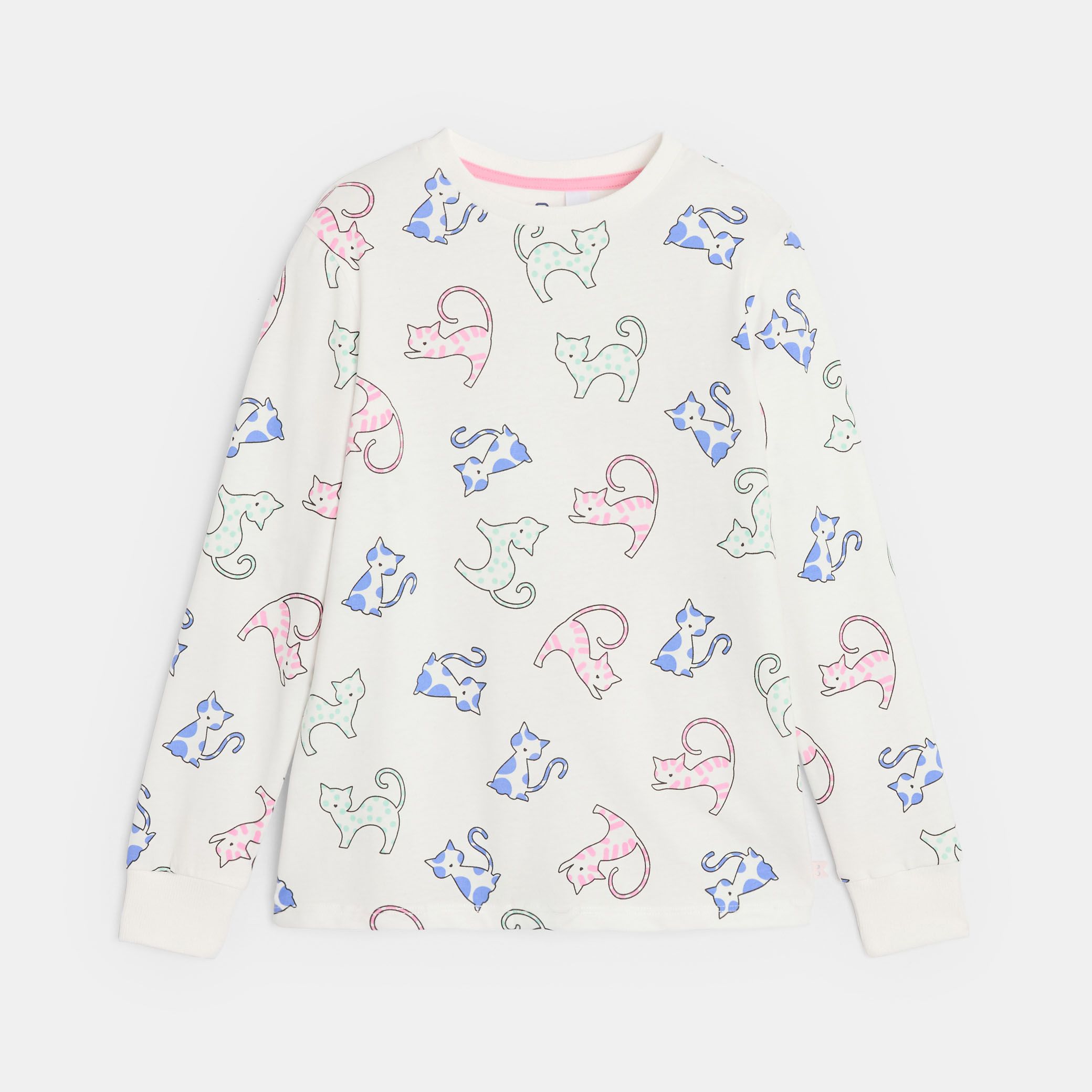Pyjama họa tiết mèo cho bé gái