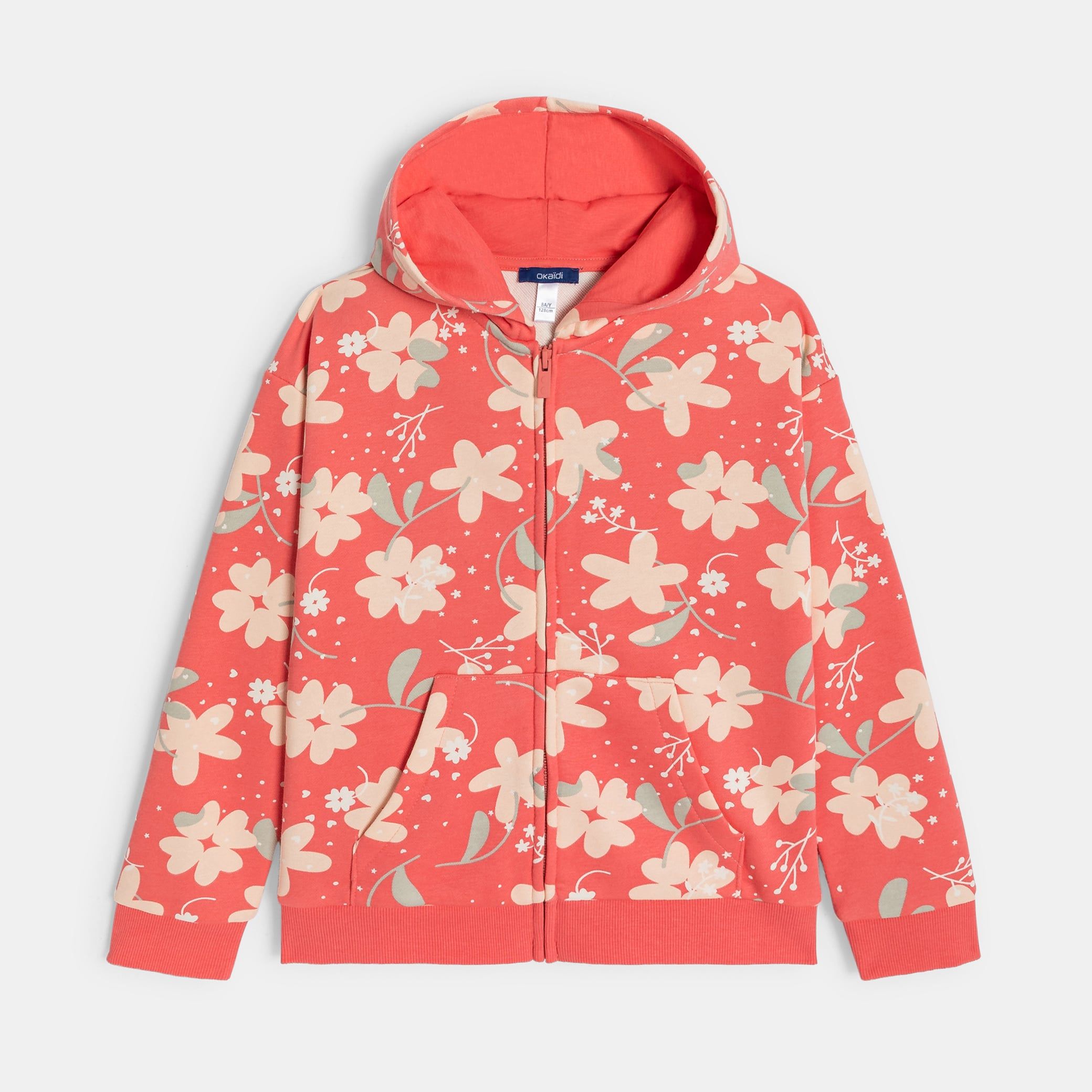 Áo hoodie zip họa tiết hoa nhiều màu
