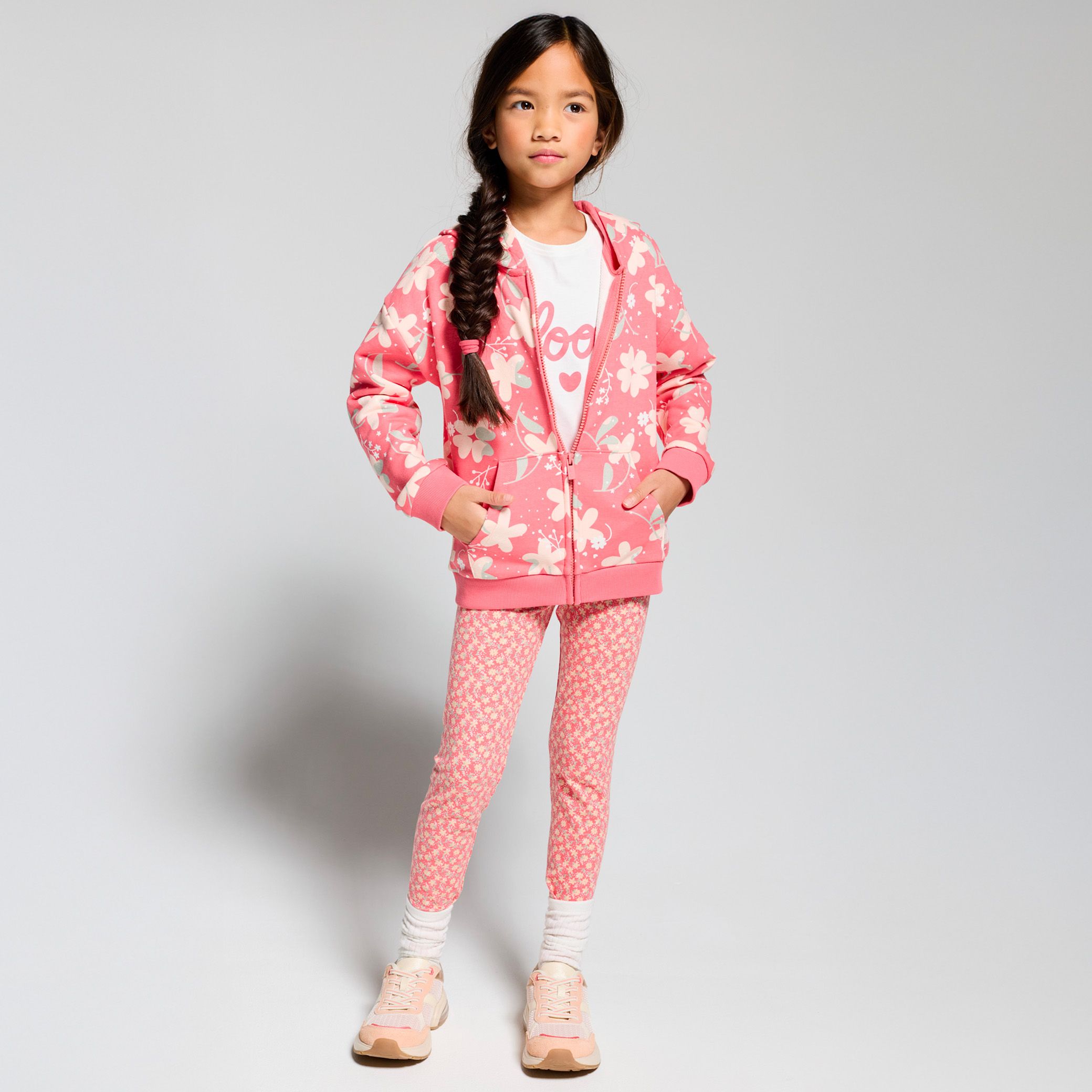 Áo hoodie zip họa tiết hoa nhiều màu