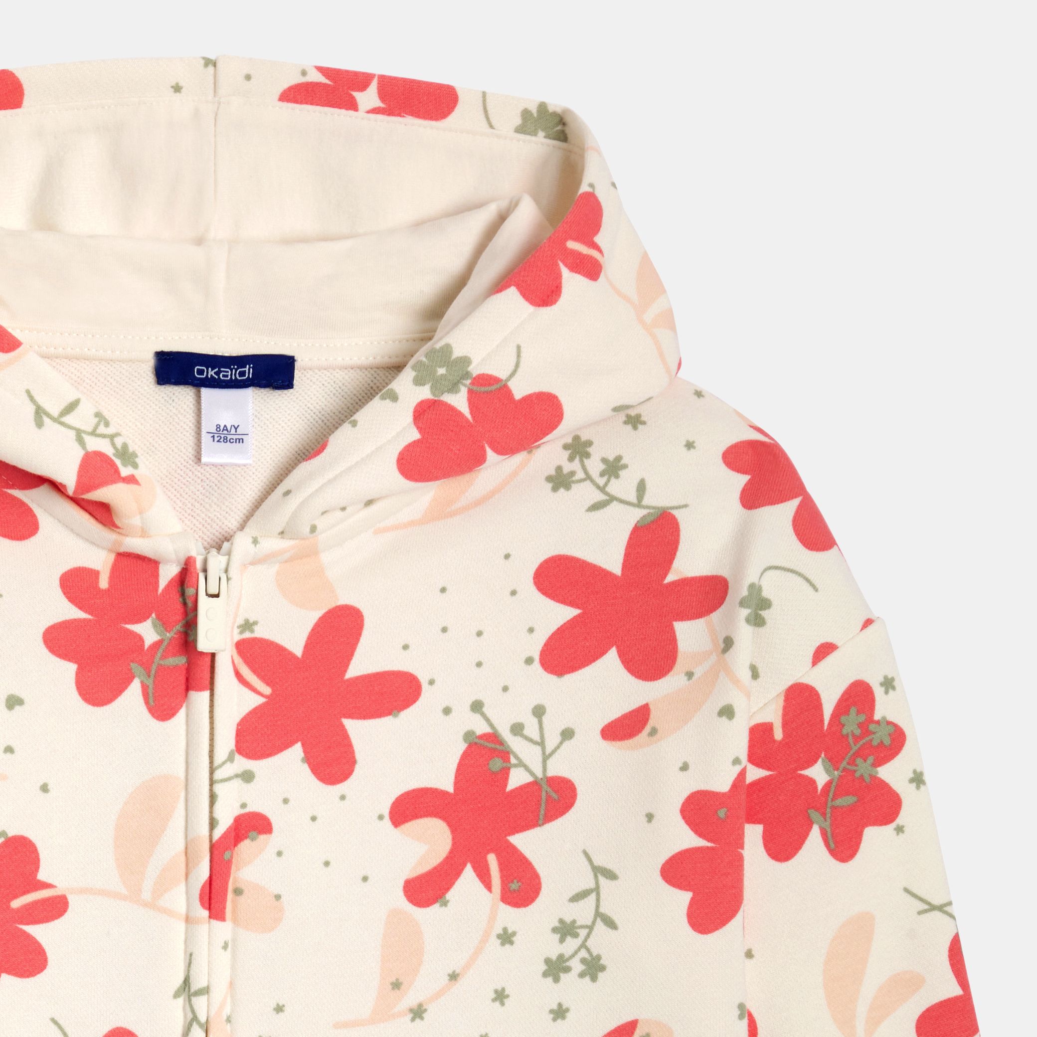 Áo hoodie zip họa tiết hoa nhiều màu