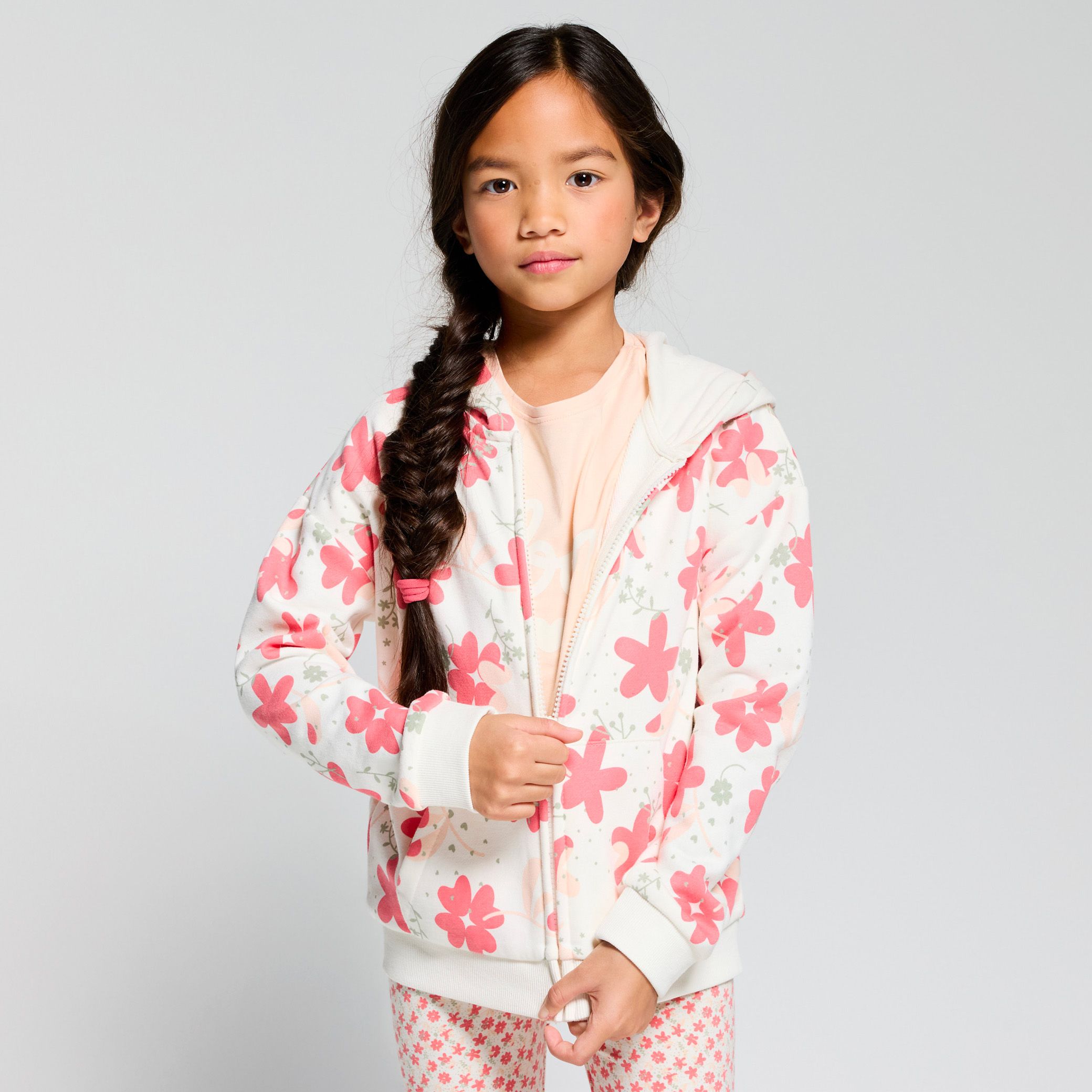 Áo hoodie zip họa tiết hoa nhiều màu