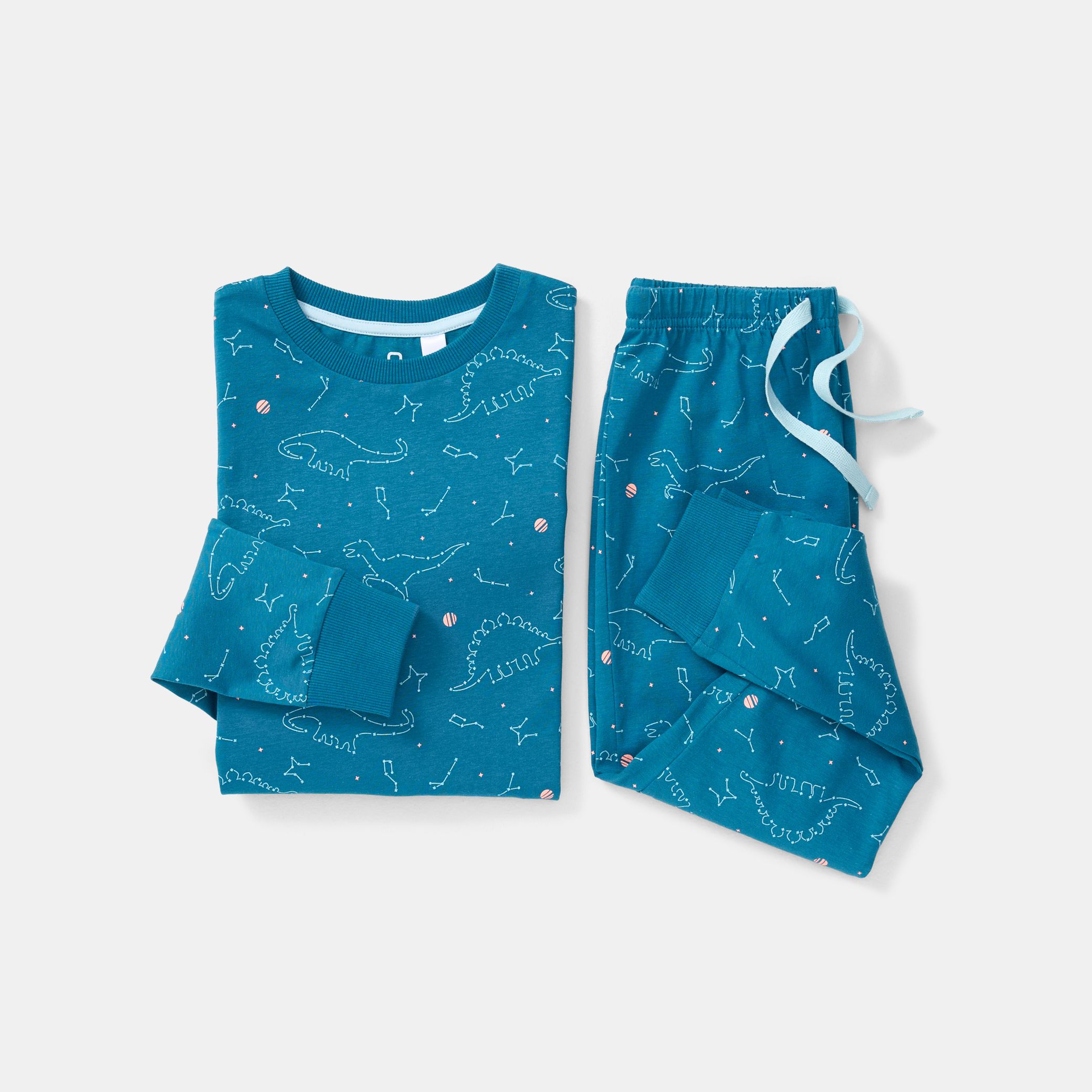 Pyjama cotton họa tiết khủng long và ngôi sao cho bé trai