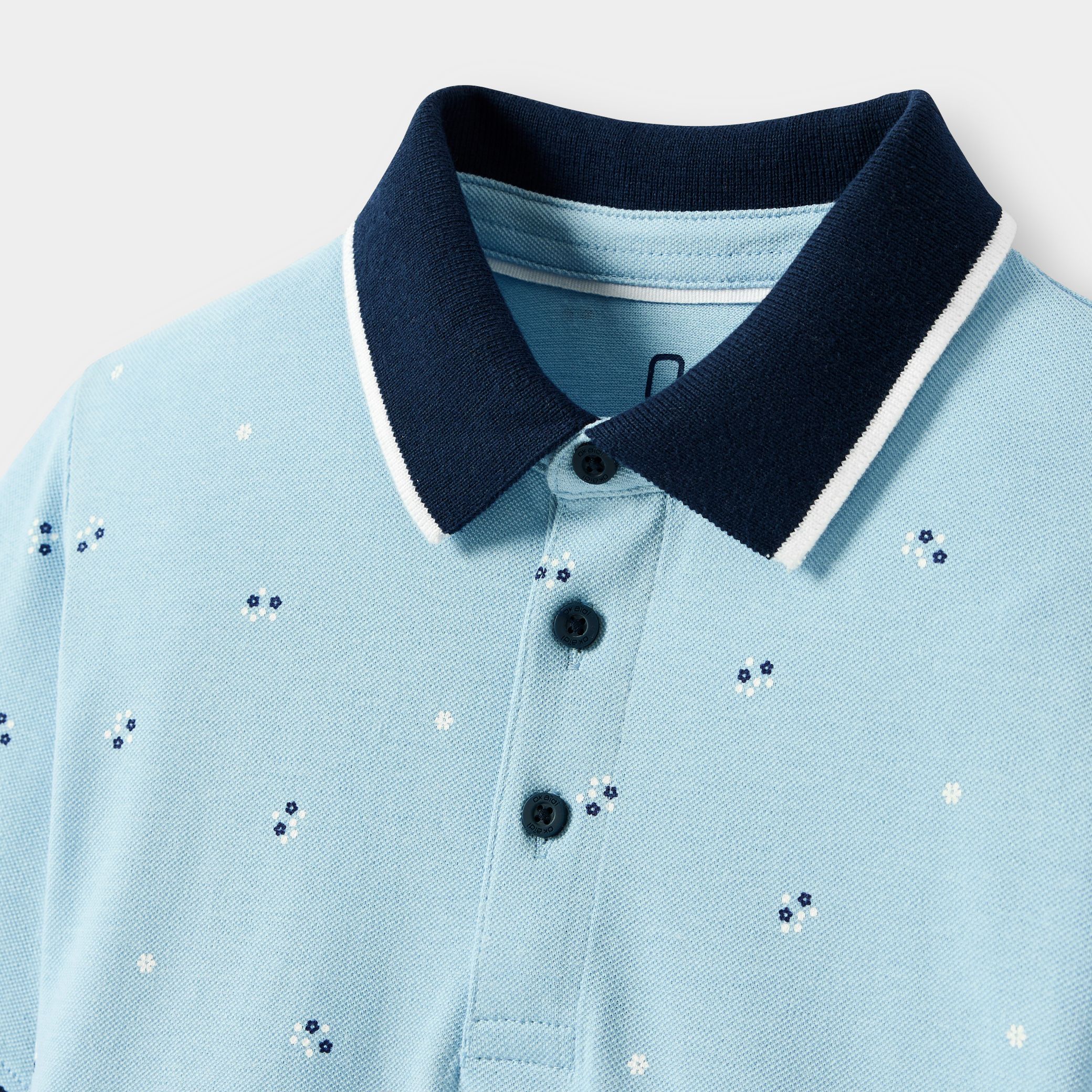 Áo polo cotton piqué in họa tiết