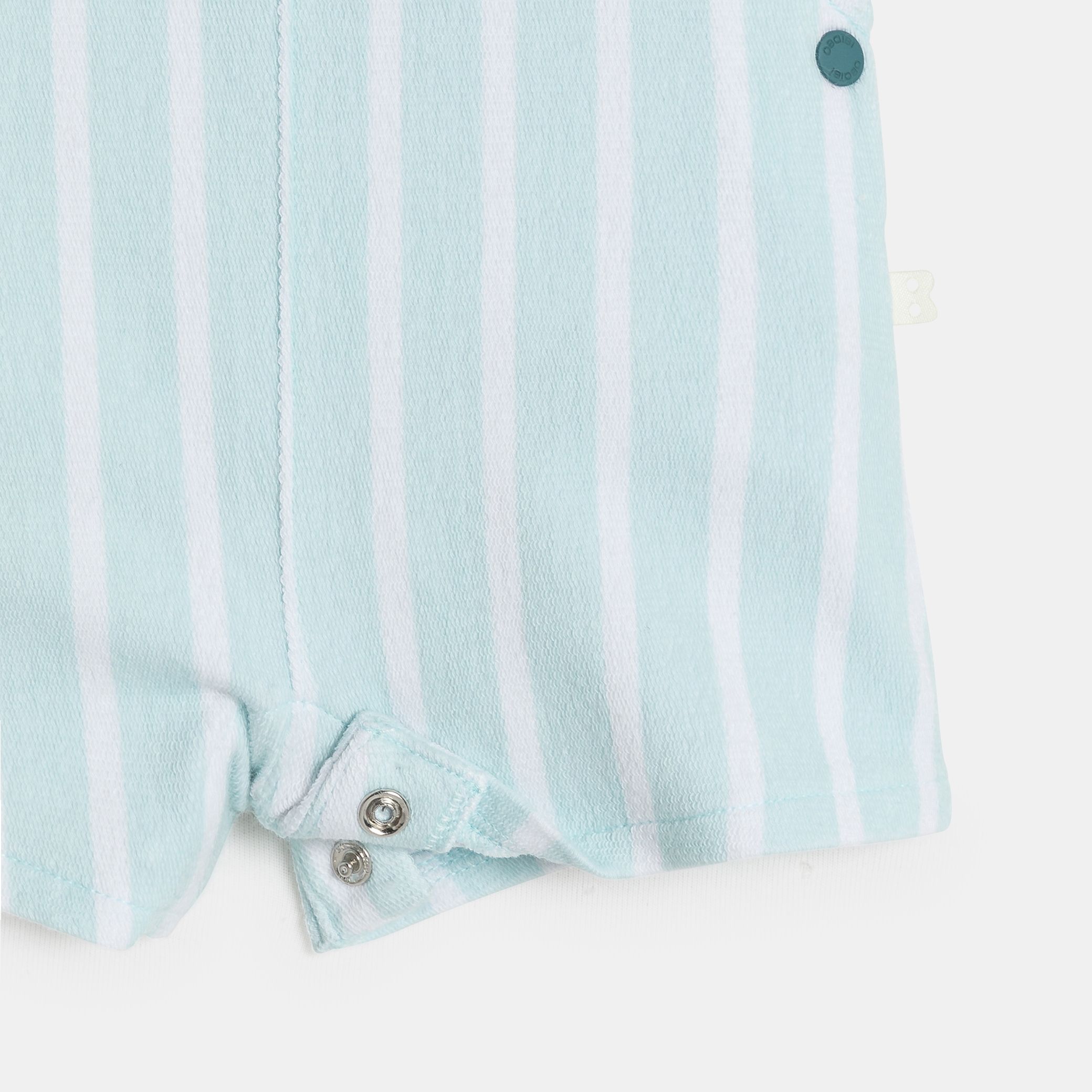 Bộ quần yếm bouclé và bodysuit màu xanh nhạt dành cho bé trai