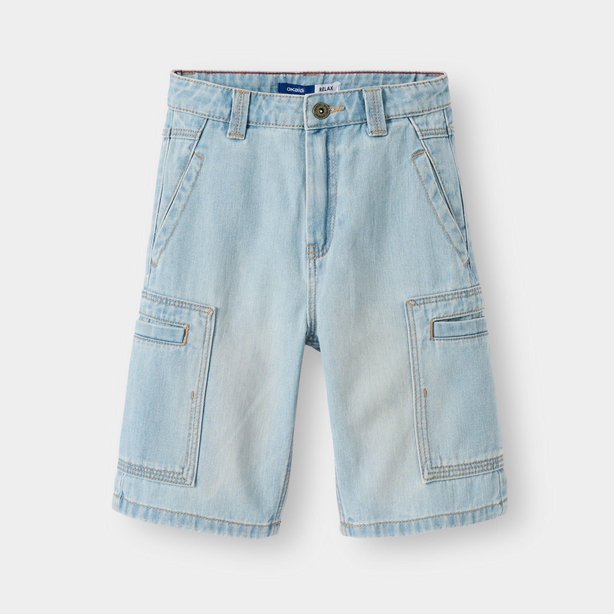 Quần shorts baggy Bermuda vải denim