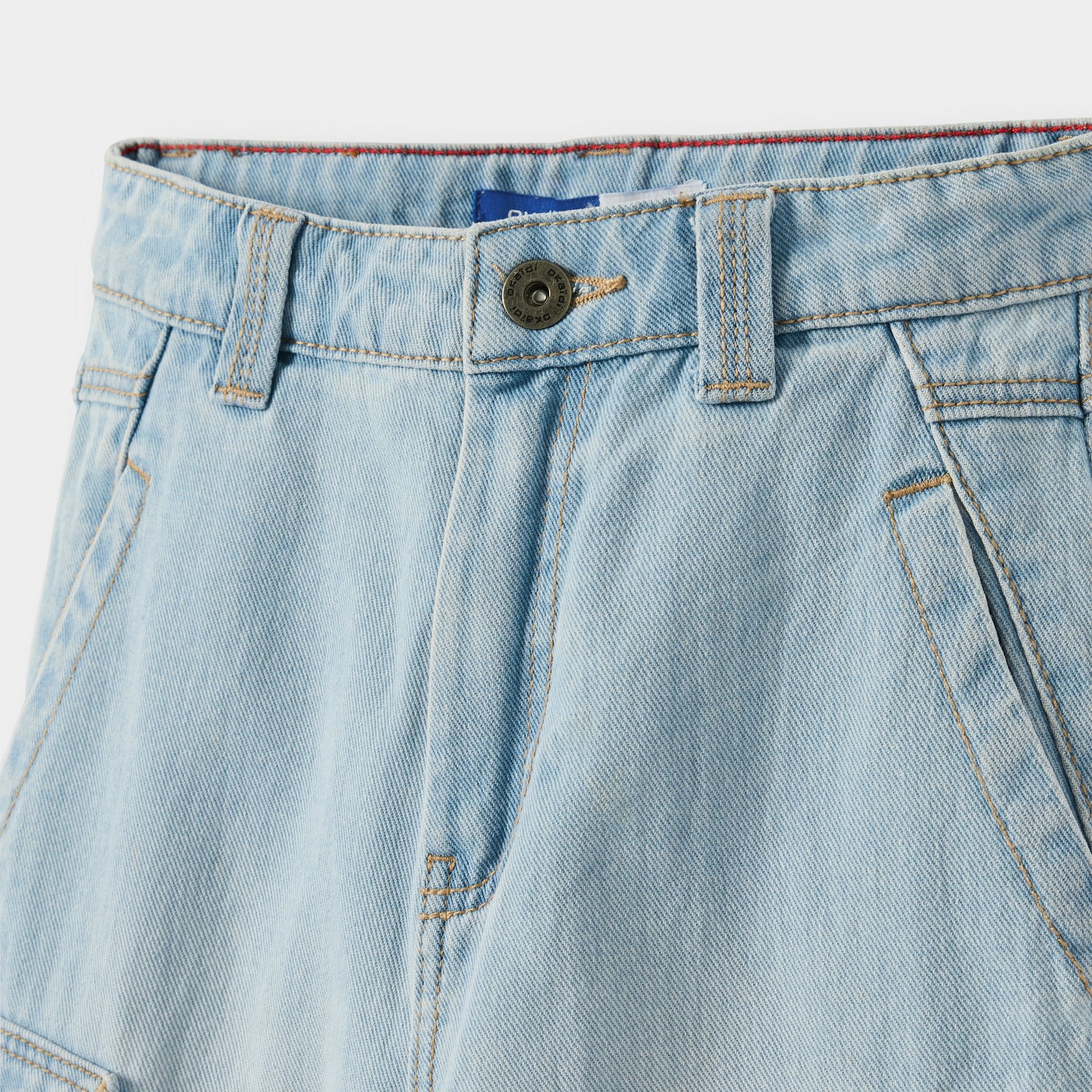Quần shorts baggy Bermuda vải denim