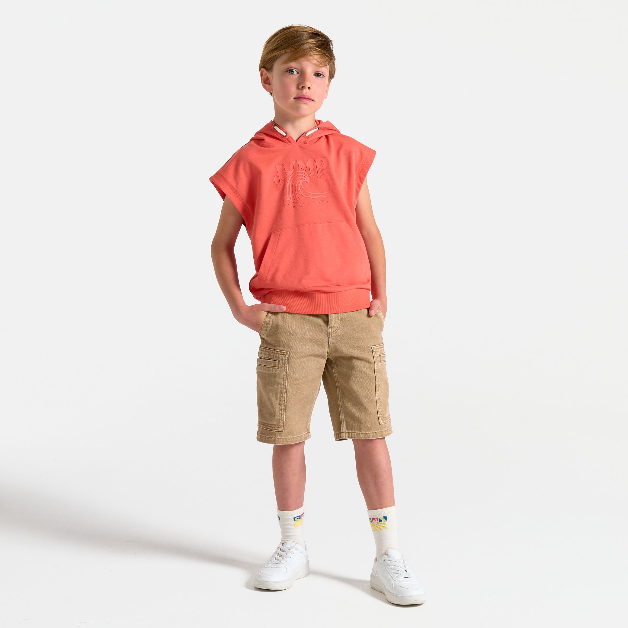 Quần cargo Bermuda vải denim
