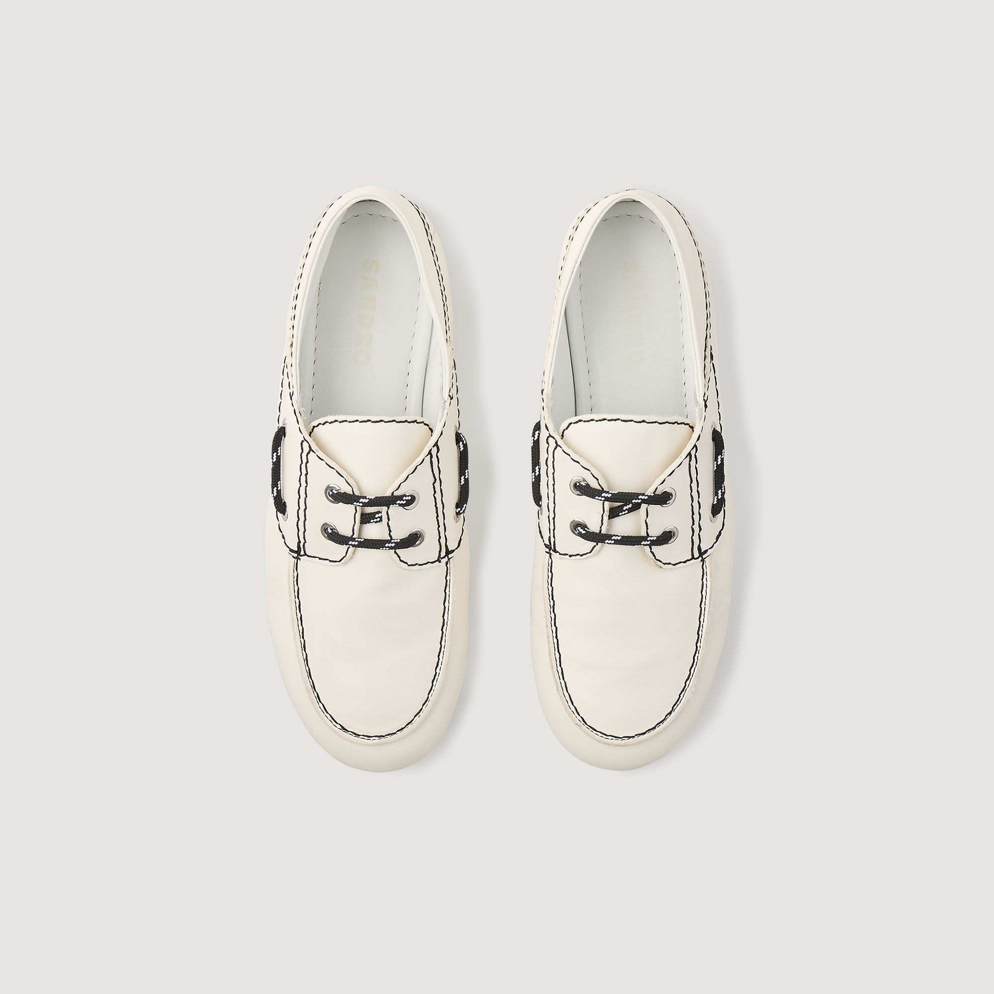 Sandro - Giày loafer phối đường chỉ khâu