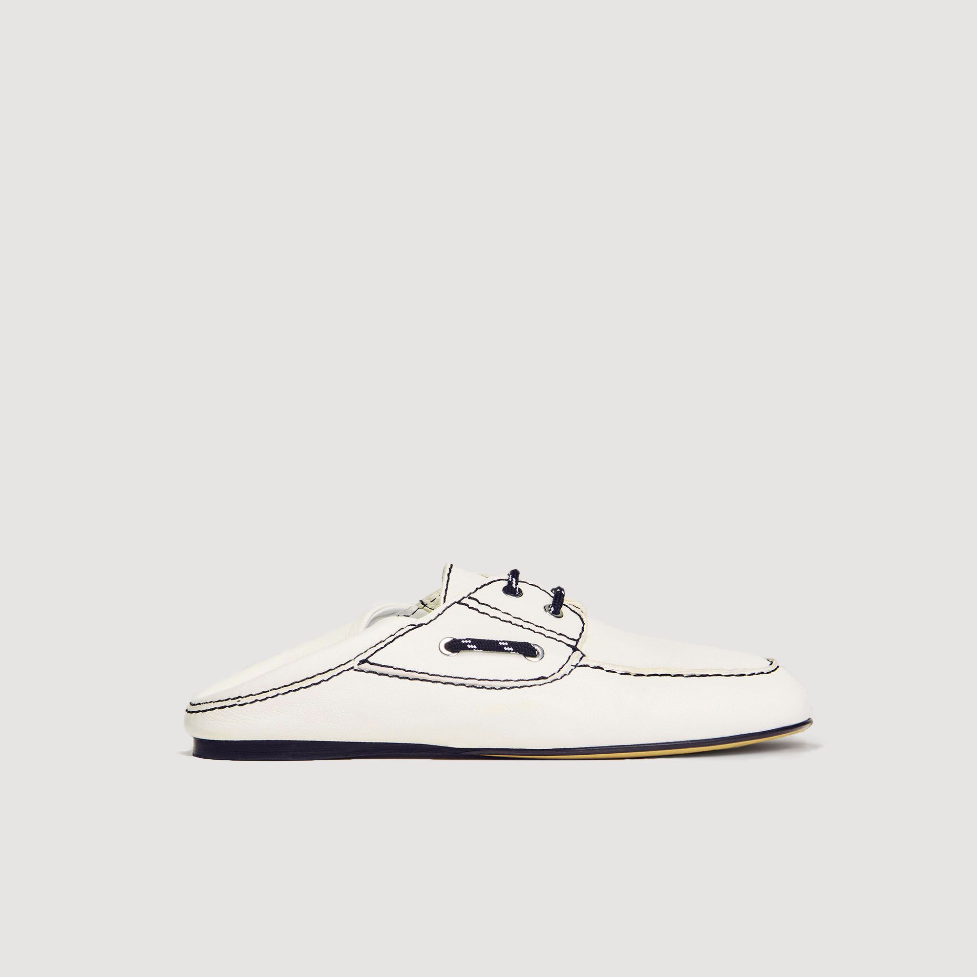 Sandro - Giày loafer phối đường chỉ khâu