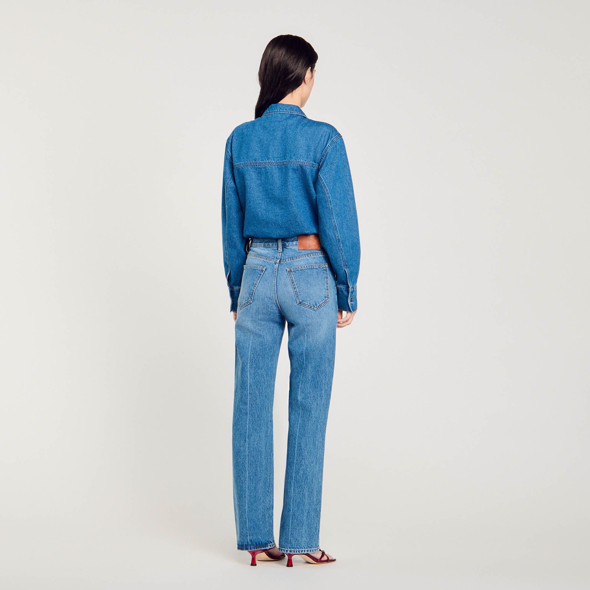 Sandro - Bodysuit sơ mi denim