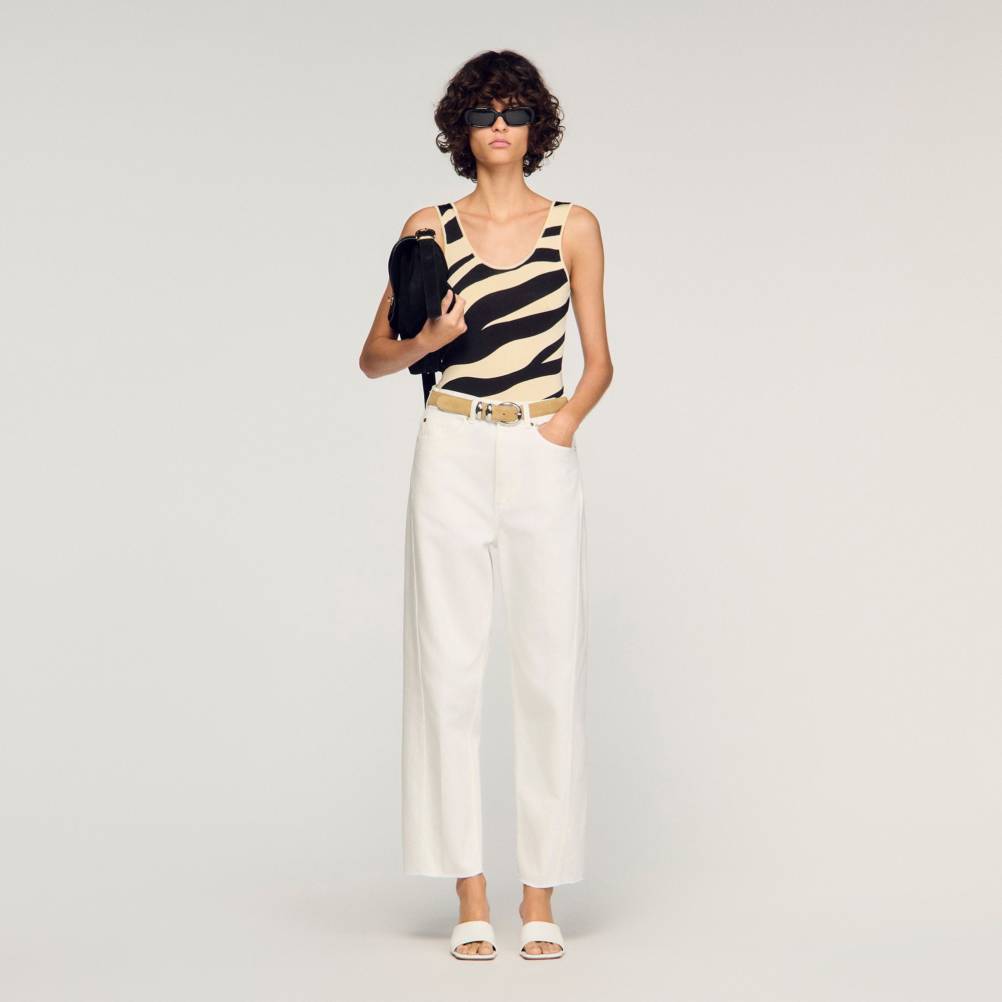 Sandro - Bodysuit len họa tiết zebra