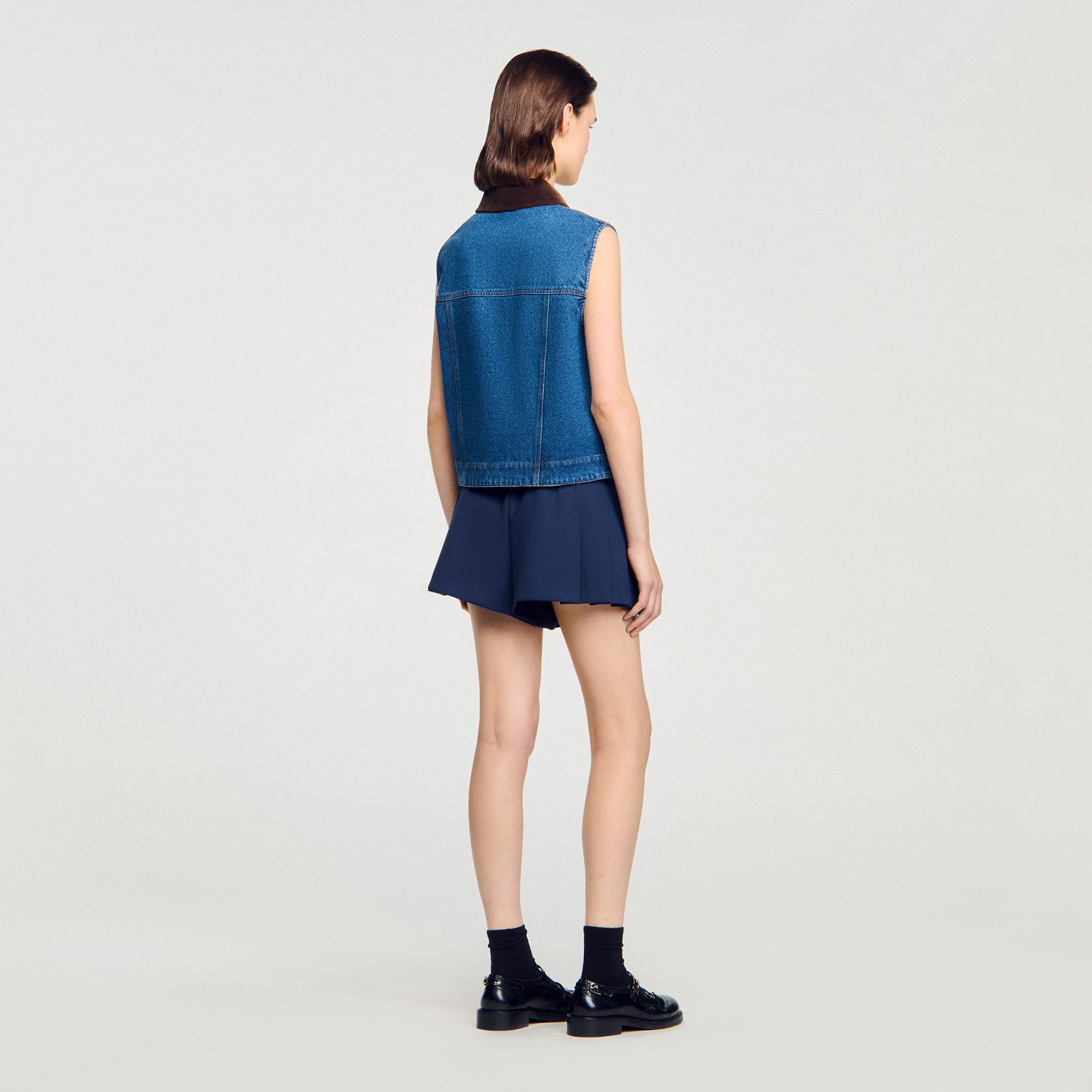 Sandro - Áo khoác denim không tay