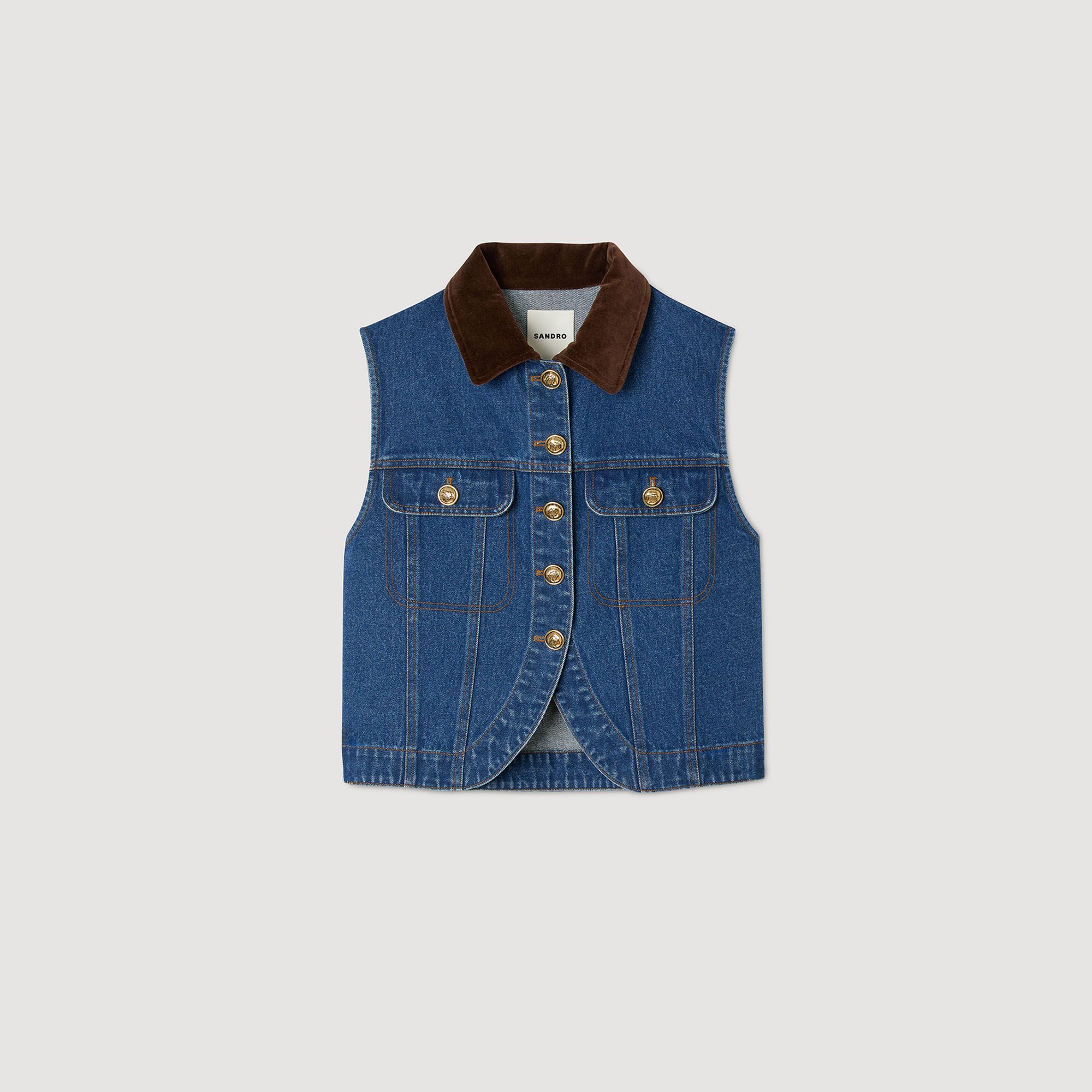Áo khoác denim không tay