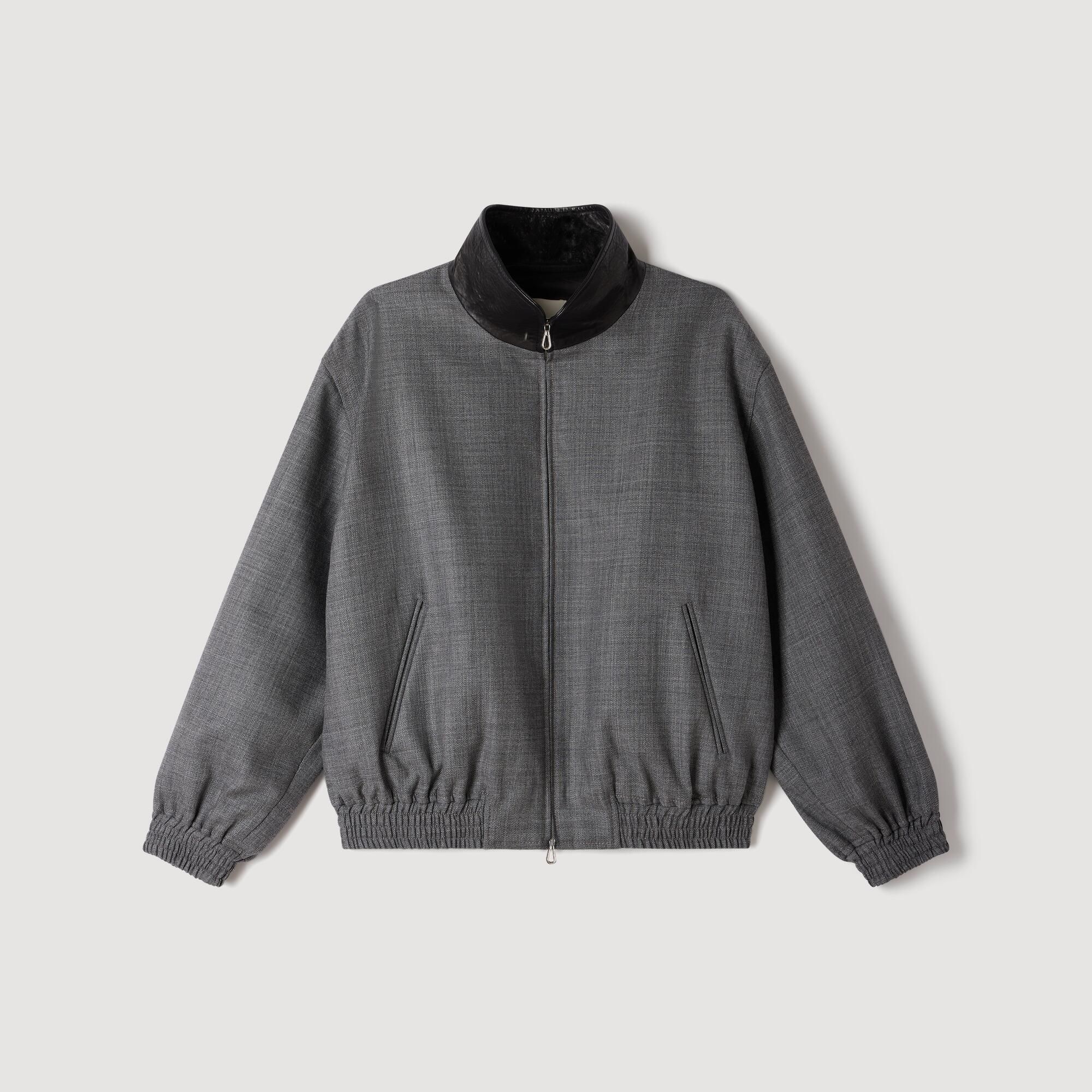 Áo khoác cổ da dáng oversize