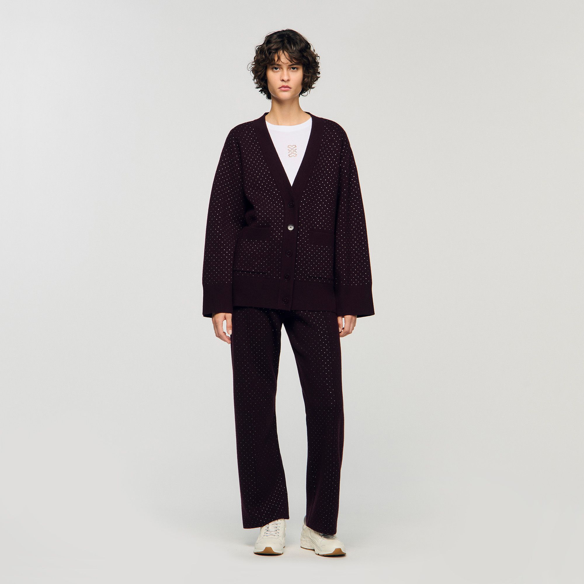 Sandro - Áo cardigan đính đá
