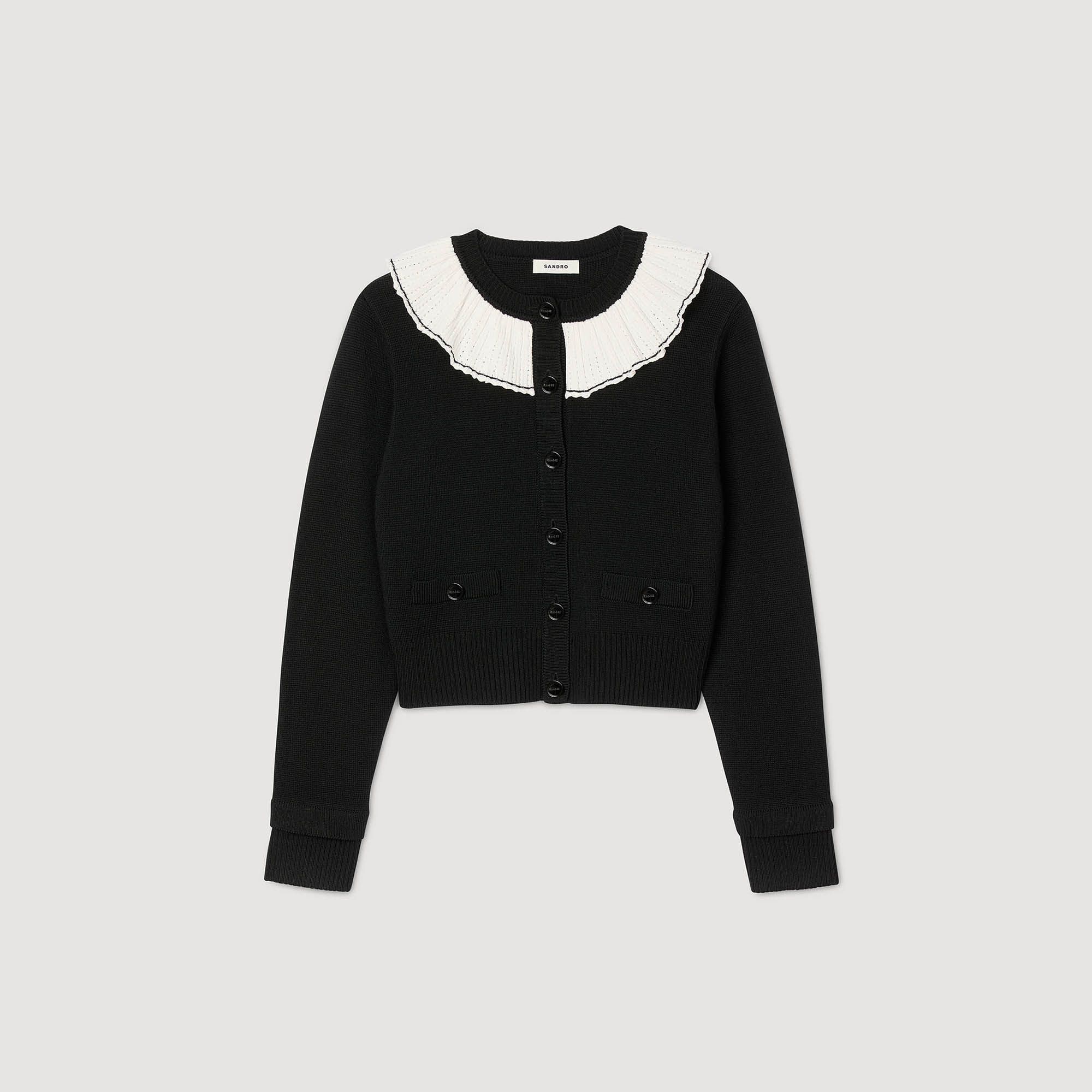 Áo khoác cardigan cổ tương phản