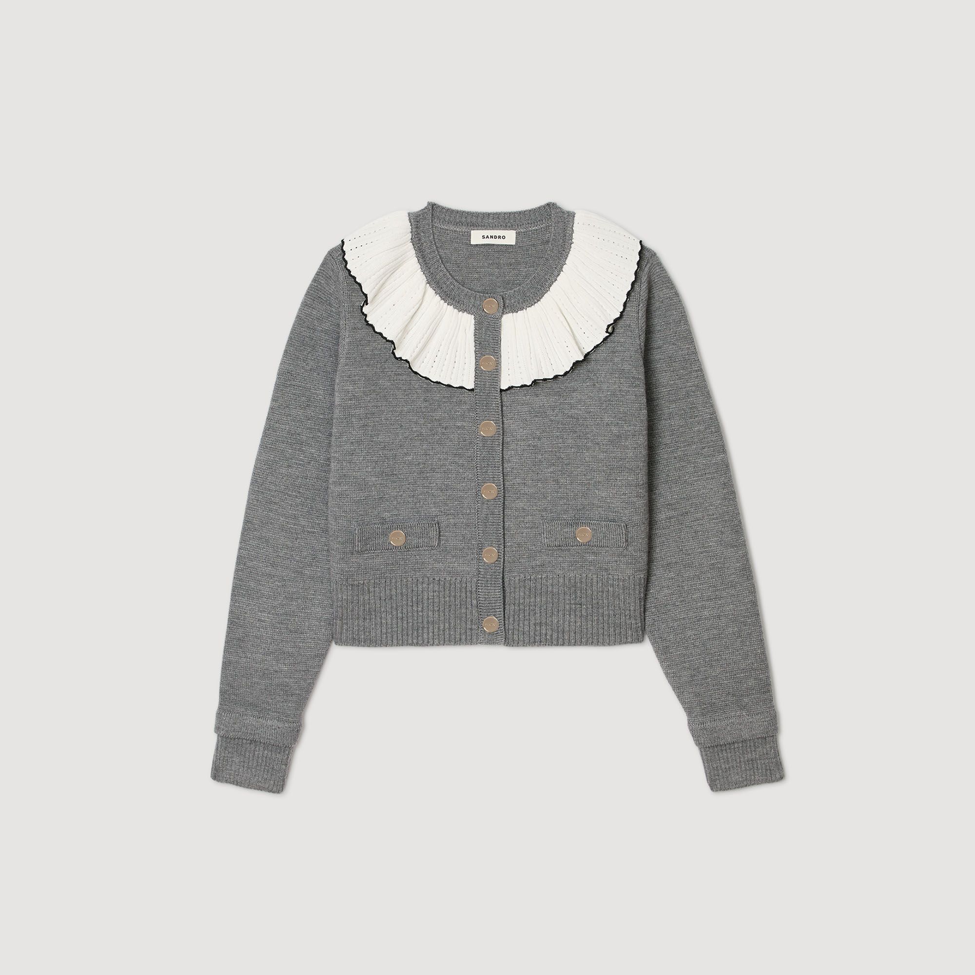 Áo khoác cardigan cổ tương phản