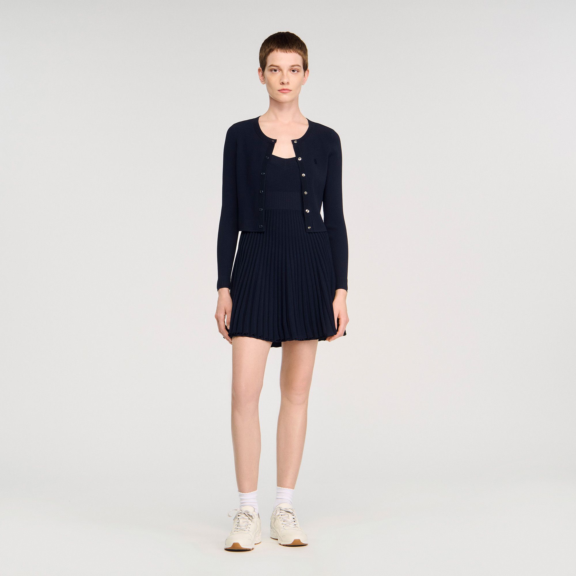 Sandro - Áo Cardigan Len Mịn