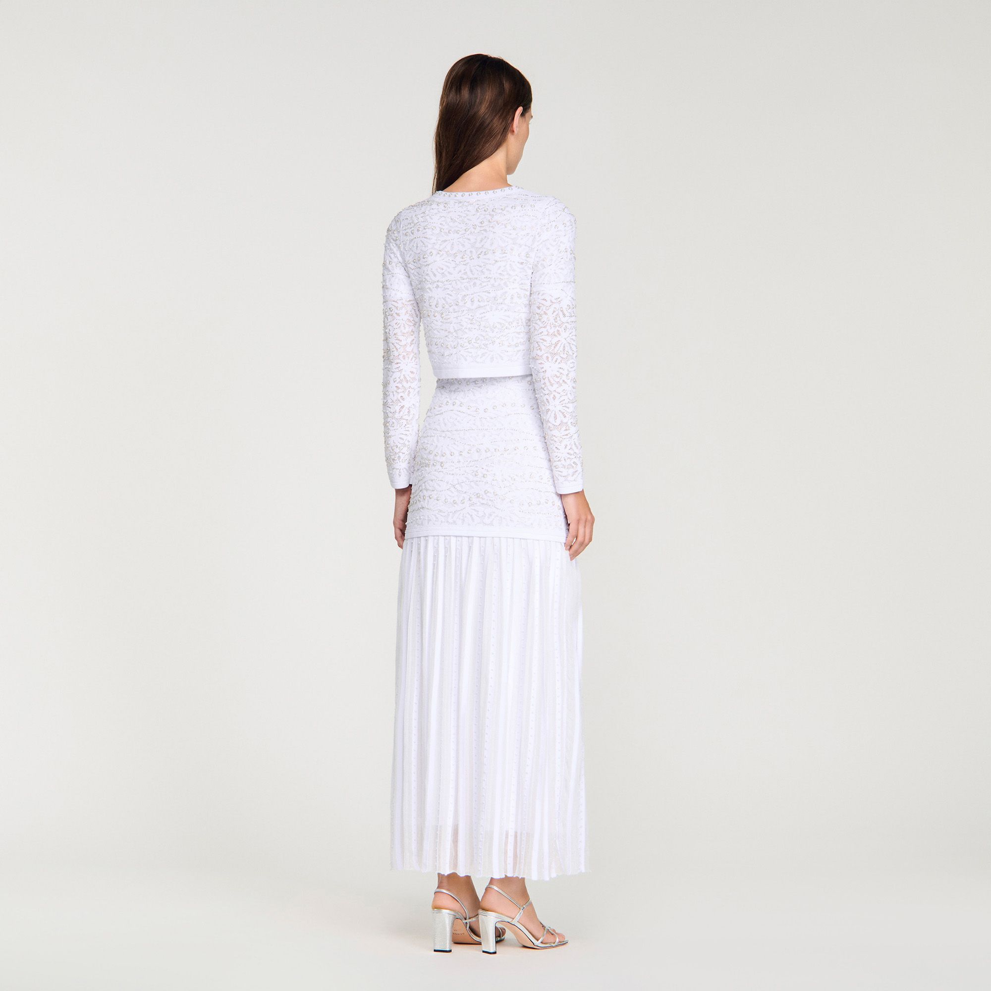 Sandro - Áo khoác cardigan đính ngọc trai
