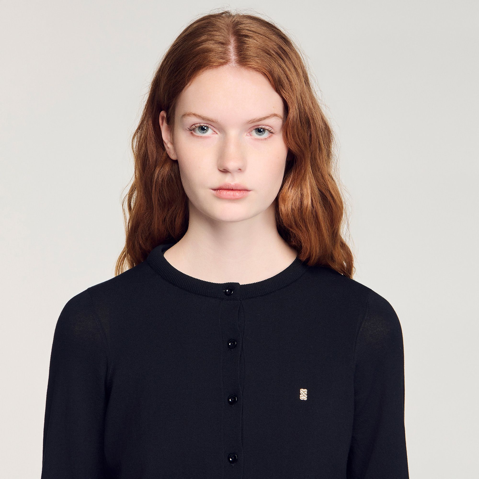 Sandro - Áo khoác cardigan ngắn cổ tròn có đệm