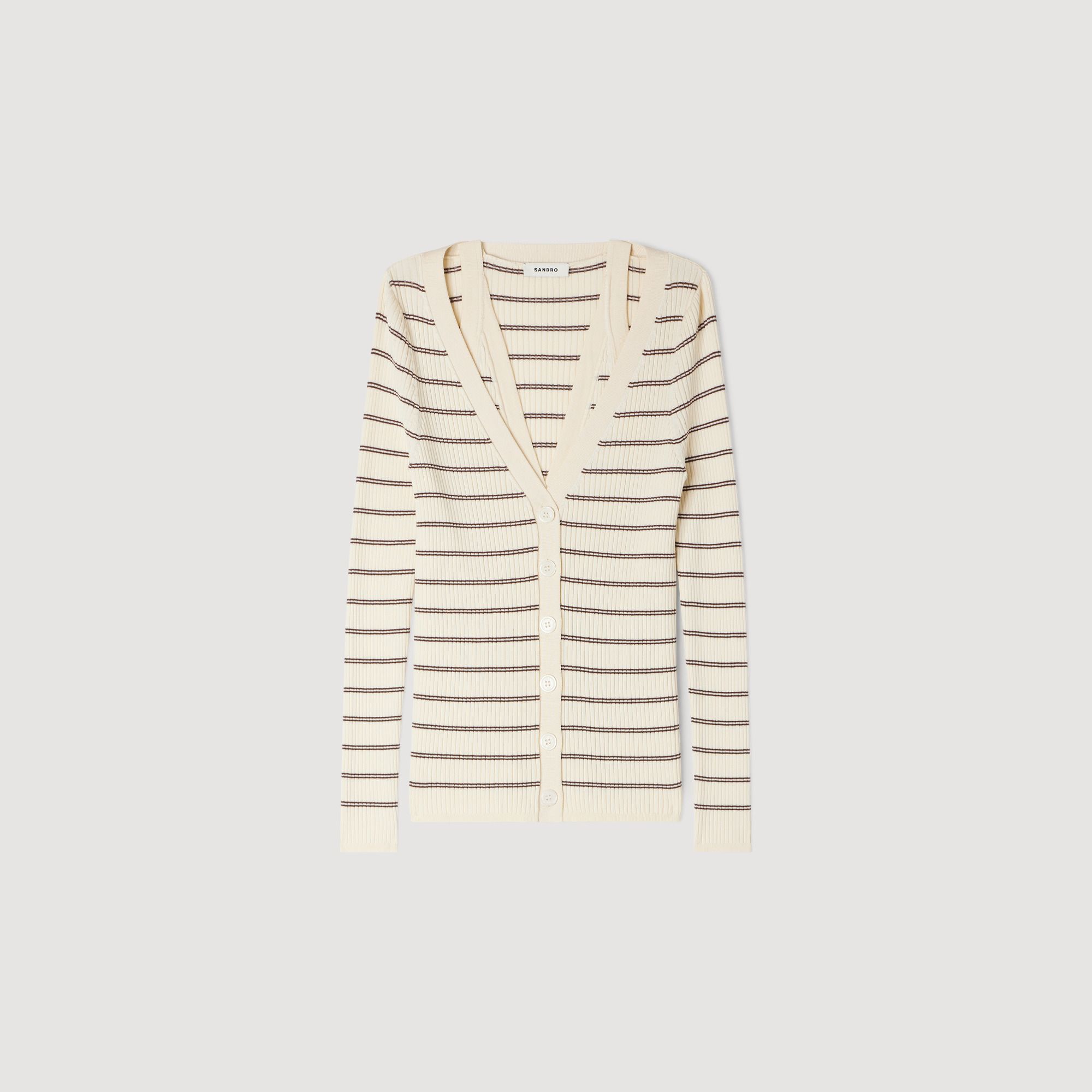 Sandro - Áo khoác cardigan sọc gân