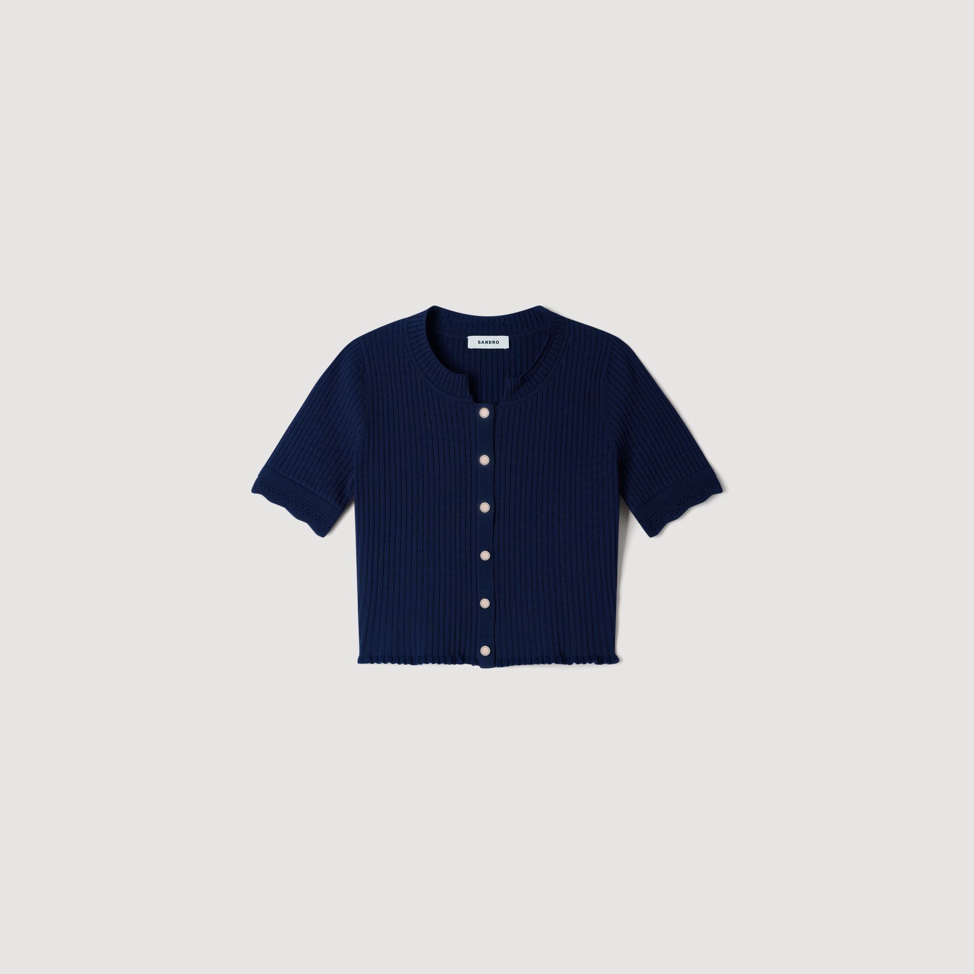 Áo cardigan dệt kim dáng crop