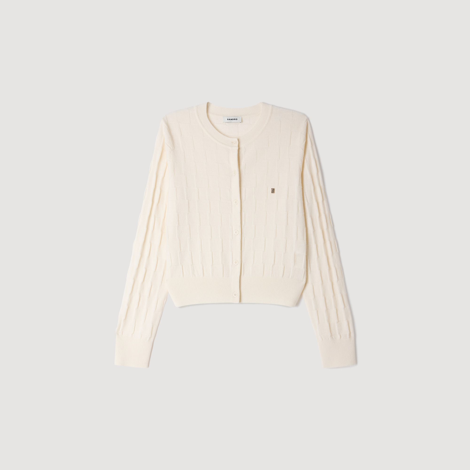 Áo khoác cardigan dáng ngắn kẻ caro Aurel